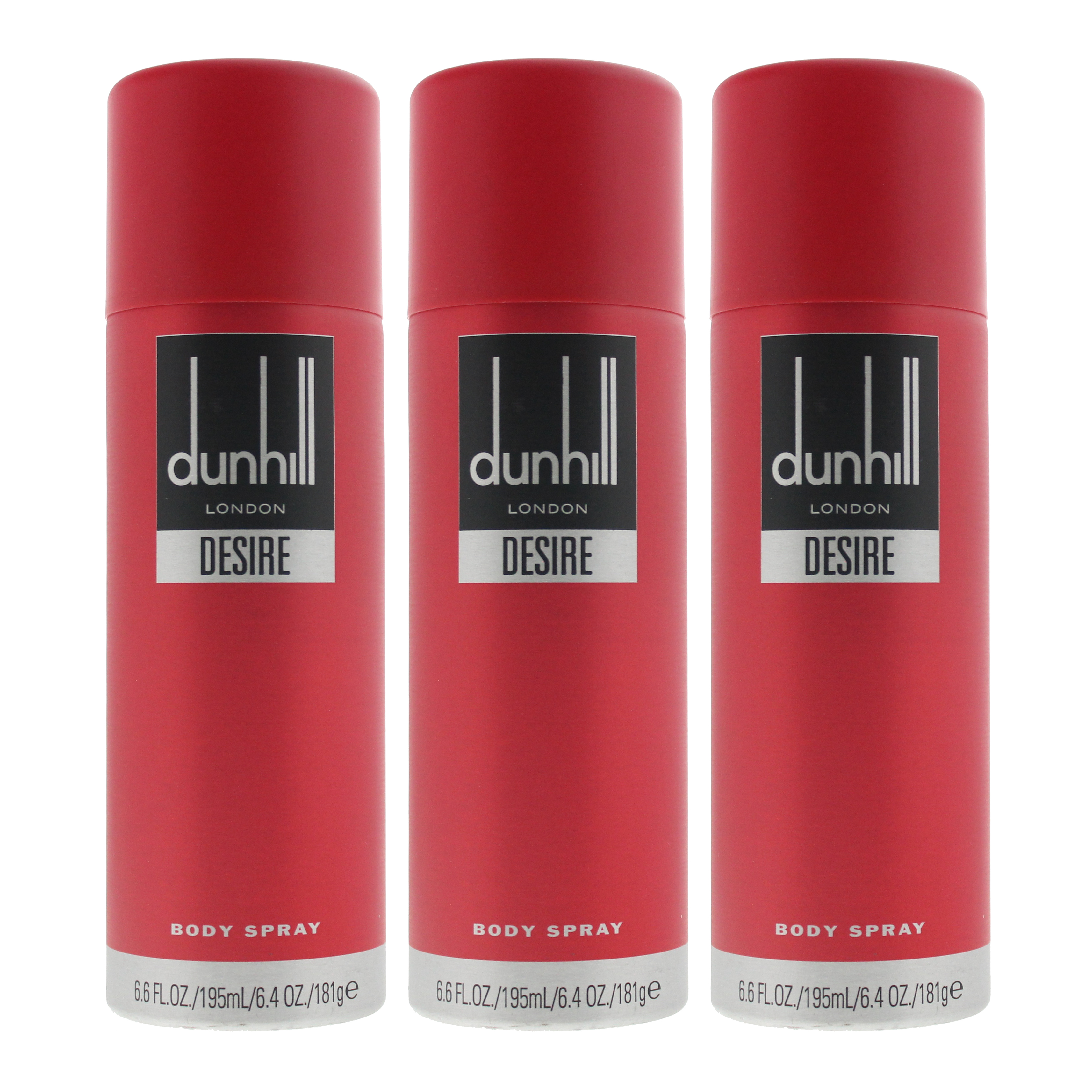 Dunhill Mens Desire Red Body Spray 195ml x 3 - One Size