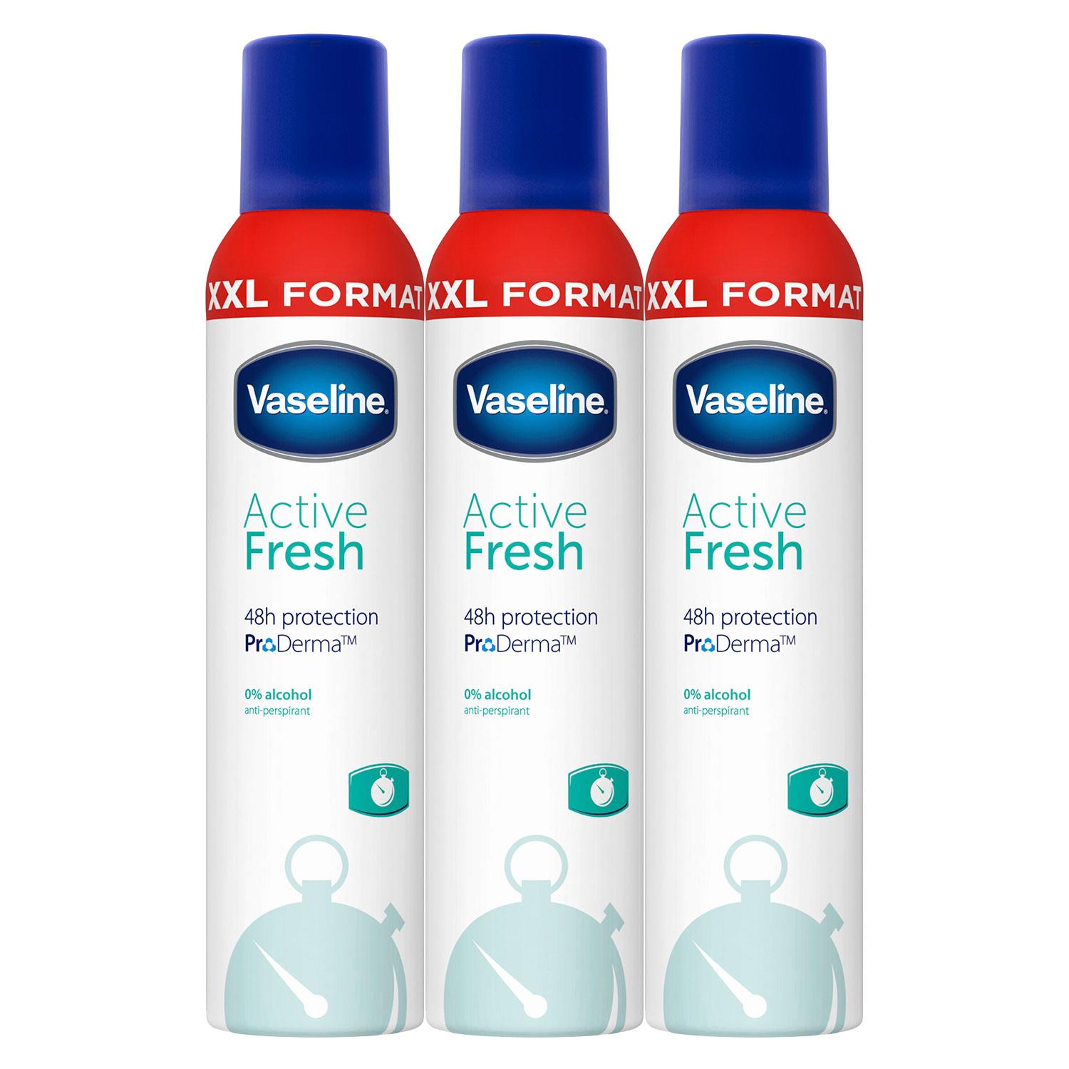 Vaseline Womens ProDerma Anti Perspirant Deodorant For Women, Active Fresh, 3 Pk, 250ml - NA - One Size