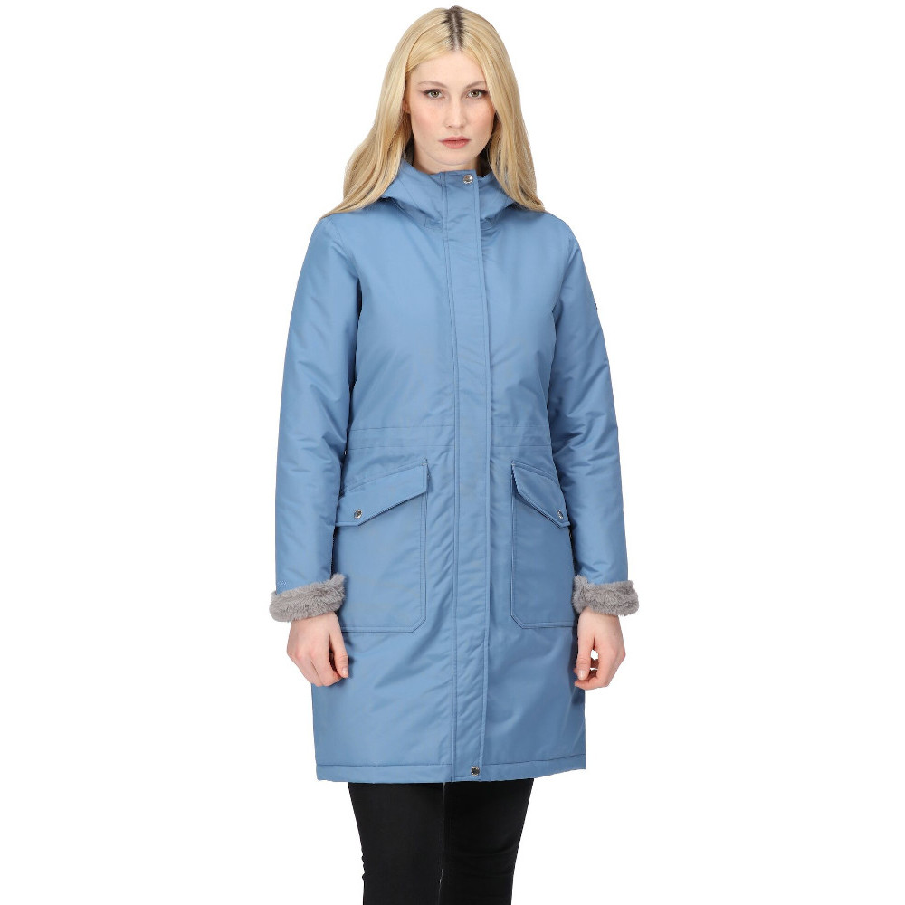 Regatta Womens Romine Waterproof Breathable Parka Coat - Blue - Size 8 UK