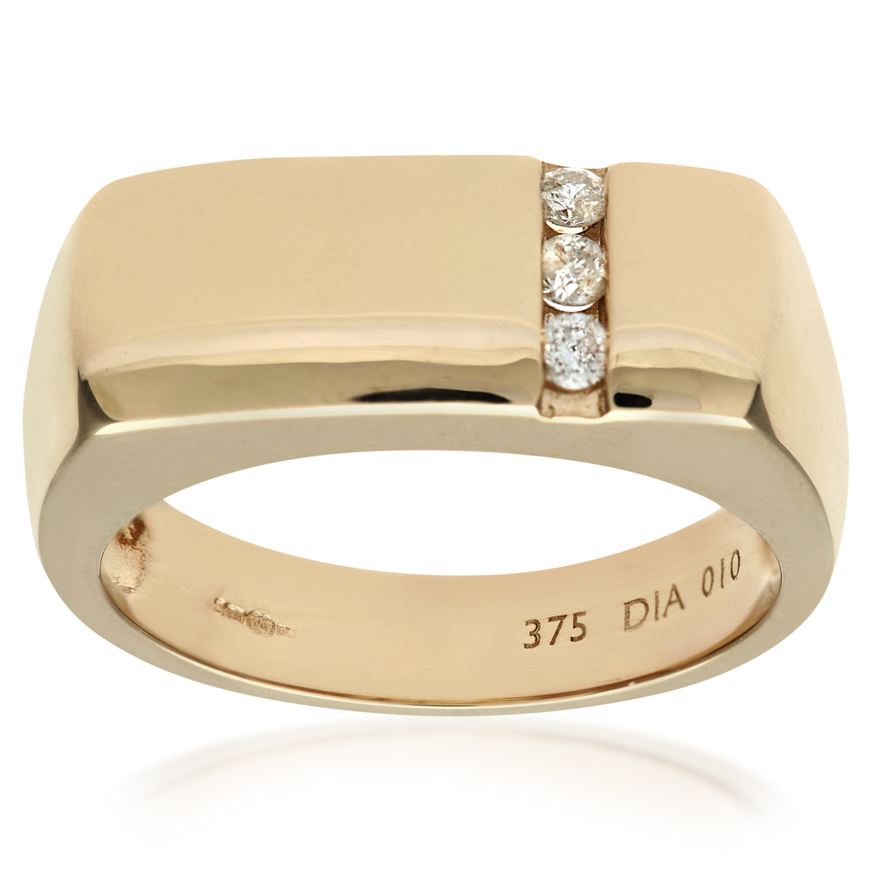 Diamant L'Eternel 9ct Yellow Gold Mens Diamond Ring - Size Medium