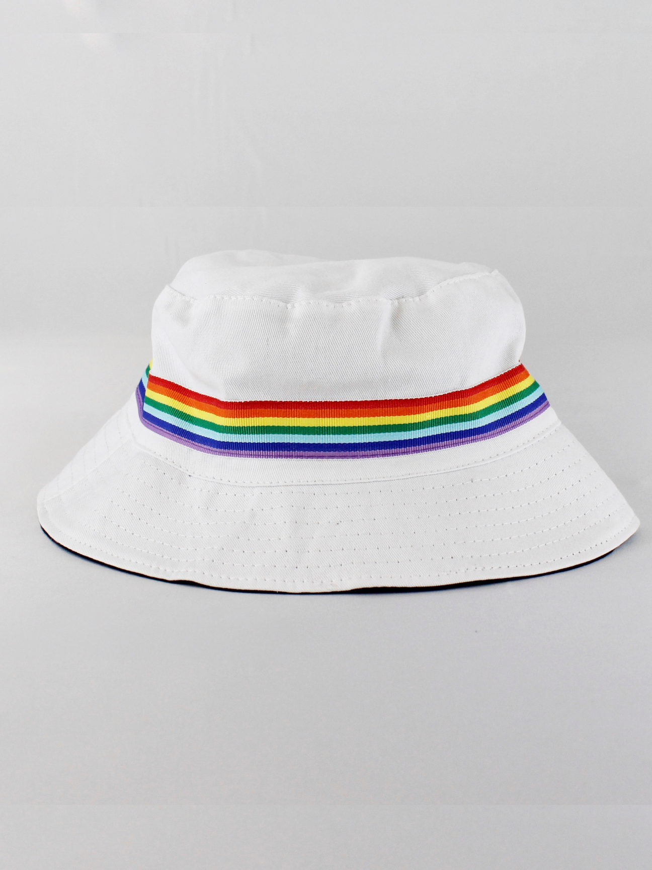 SVNX Unisex Reversible Bucket Hat with Rainbow Band - Multicolour - One Size