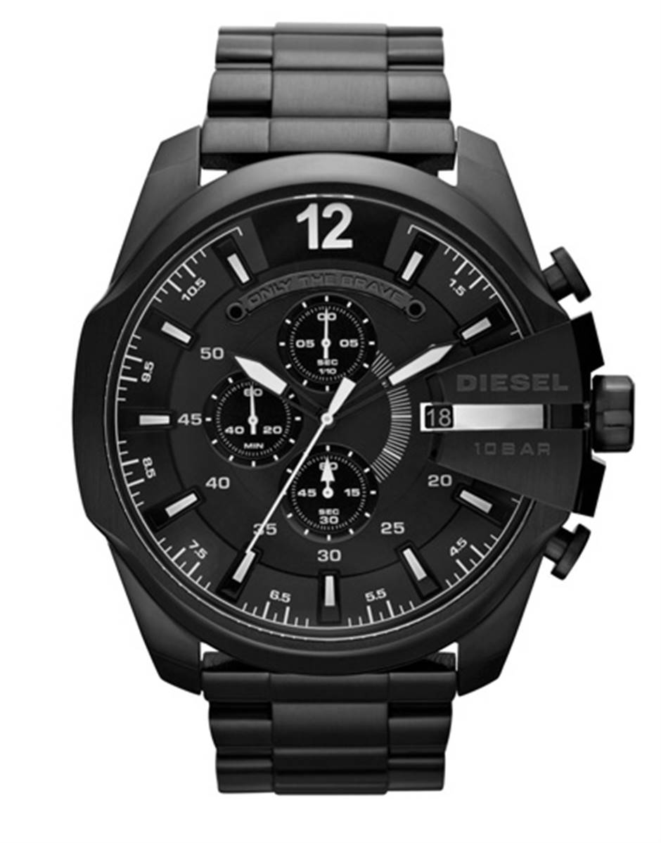 Diesel Mens Mega Chief Chronograph Watch DZ4283 - Black Metal - One Size