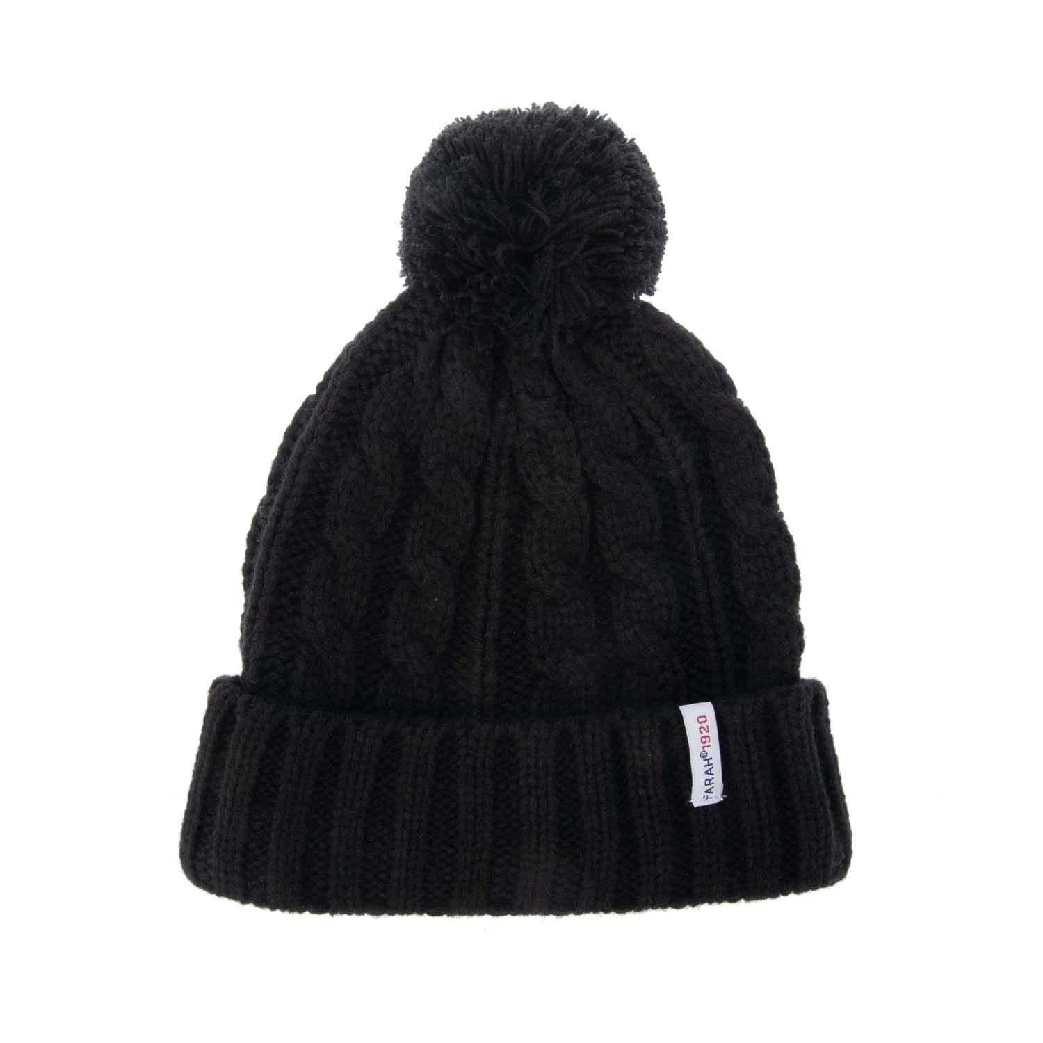 Farah Mens Accessories Rirola Knitted Hat in Black material_Plastic - One Size