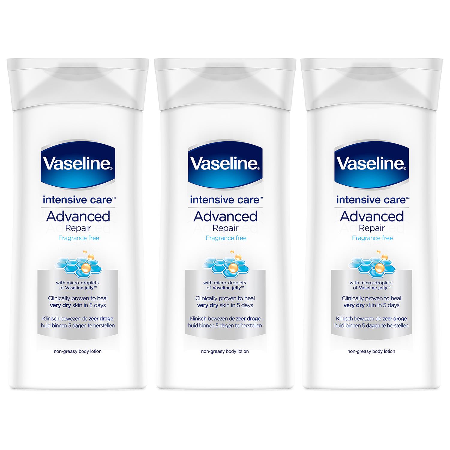 Vaseline Womens Advanced Repair Body Lotion, Intensive Care, 400ml, 3 Pack - NA - One Size