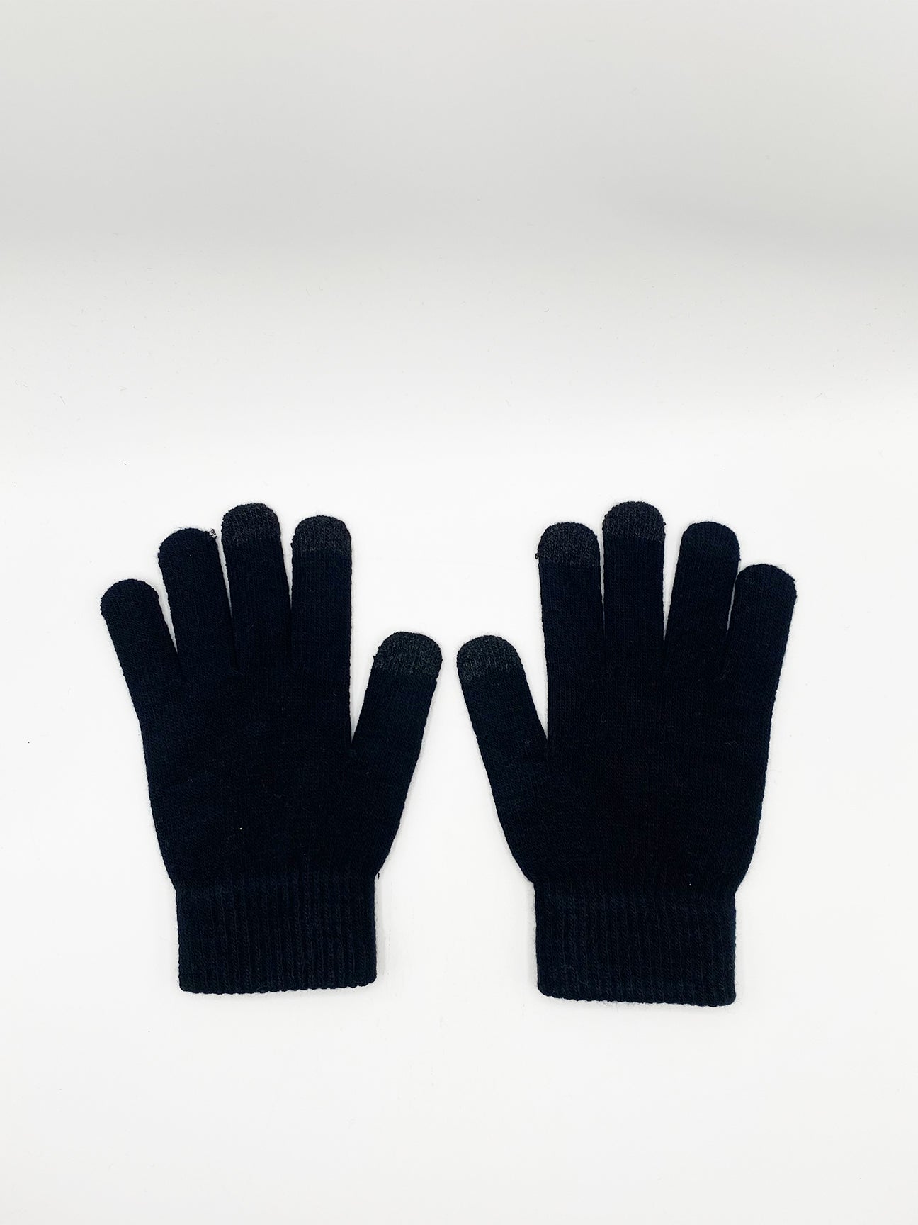 SVNX Womens Knitted Touch Screen Gloves - Black - One Size