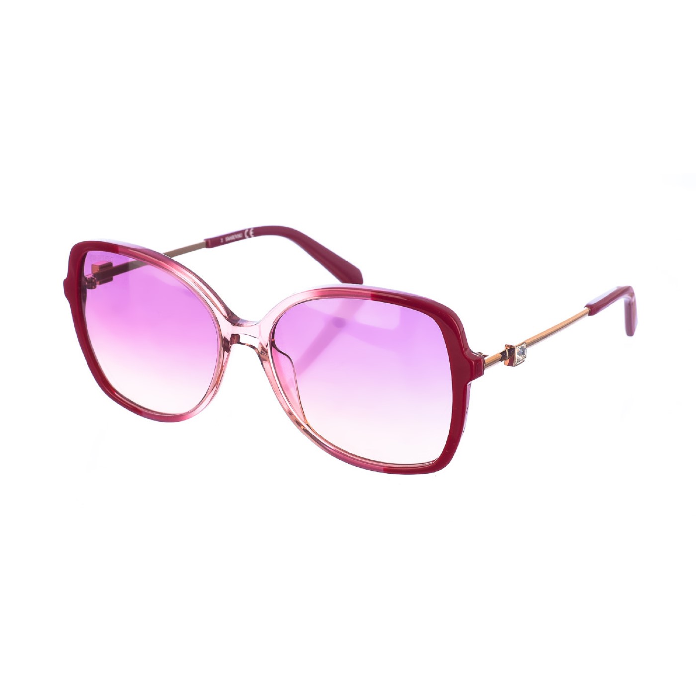 Swarovski Womens Acetate sunglasses with oval shape SK0329S women - Burgundy - One Size