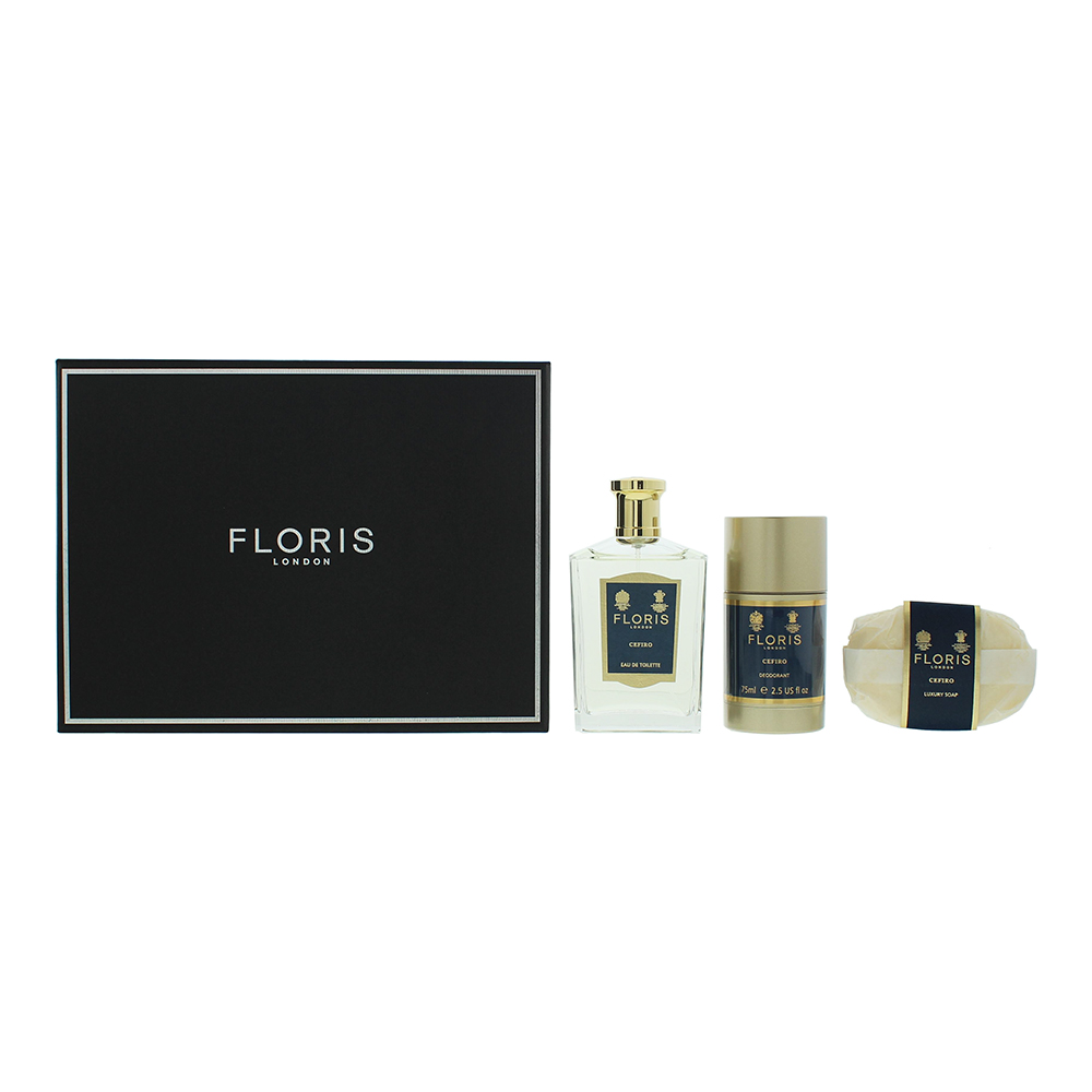 Floris Unisex Cefiro Eau de Toilette 100ml, Soap 100g + Deodorant Stick 75ml Gift Set - NA - One Size