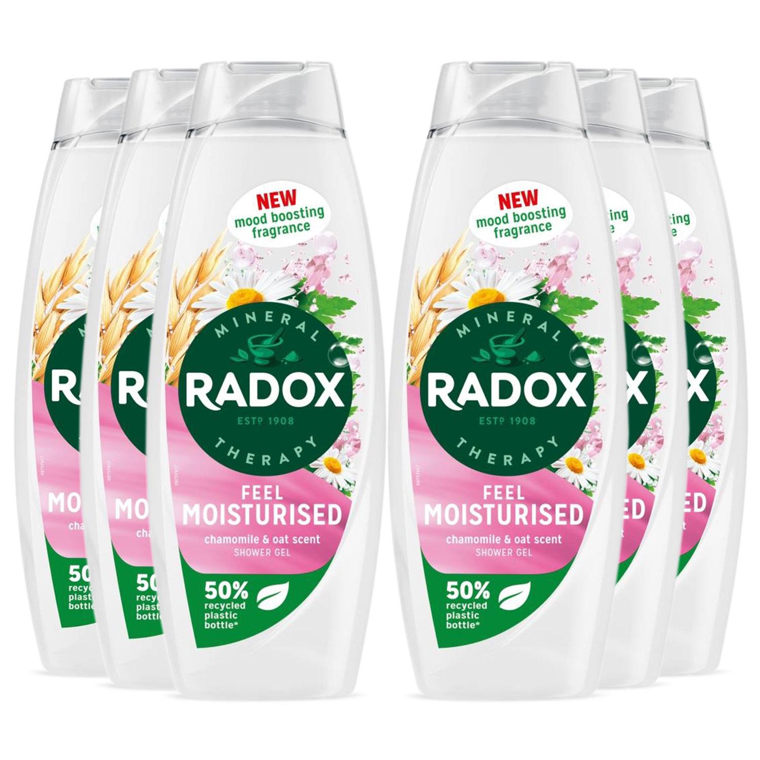 Radox Unisex Mineral Therapy Shower Gel Feel Moisturised Mood Boosting 450ml, 6 Pack - Cream - One Size