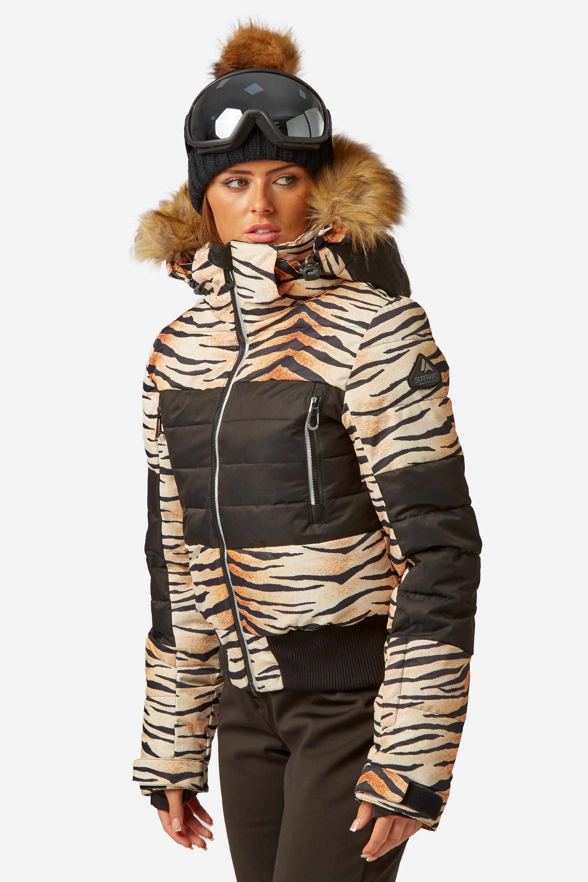 Surfanic Womens Fiore Hypadri Ski Jacket Tiger - Orange - Size 10 UK
