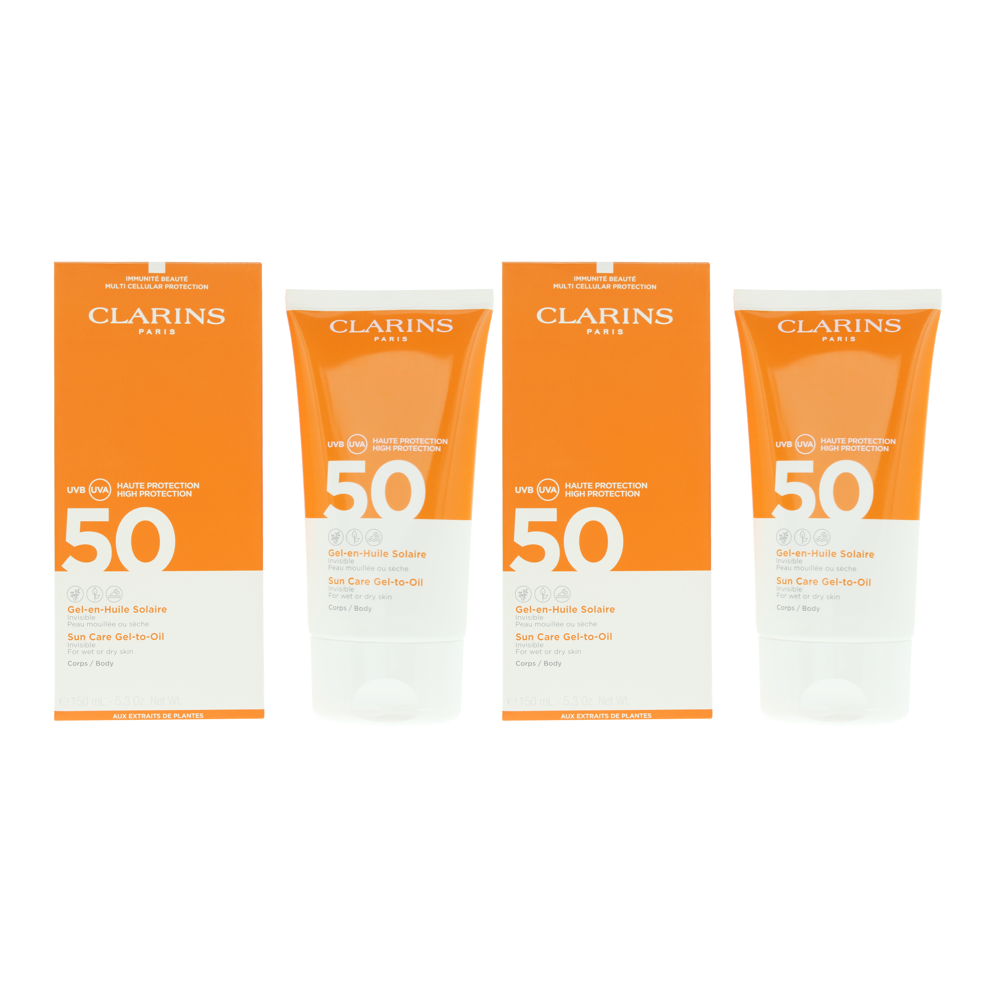 Clarins Womens Spf 50 Sun Care Gel To Oil 150ml x 2 - NA - One Size