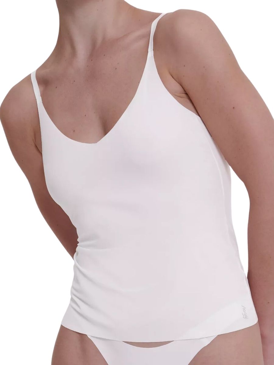 Sloggi Womens ZERO Feel 2.0 Spaghetti Top - White Polyamide - Size Large