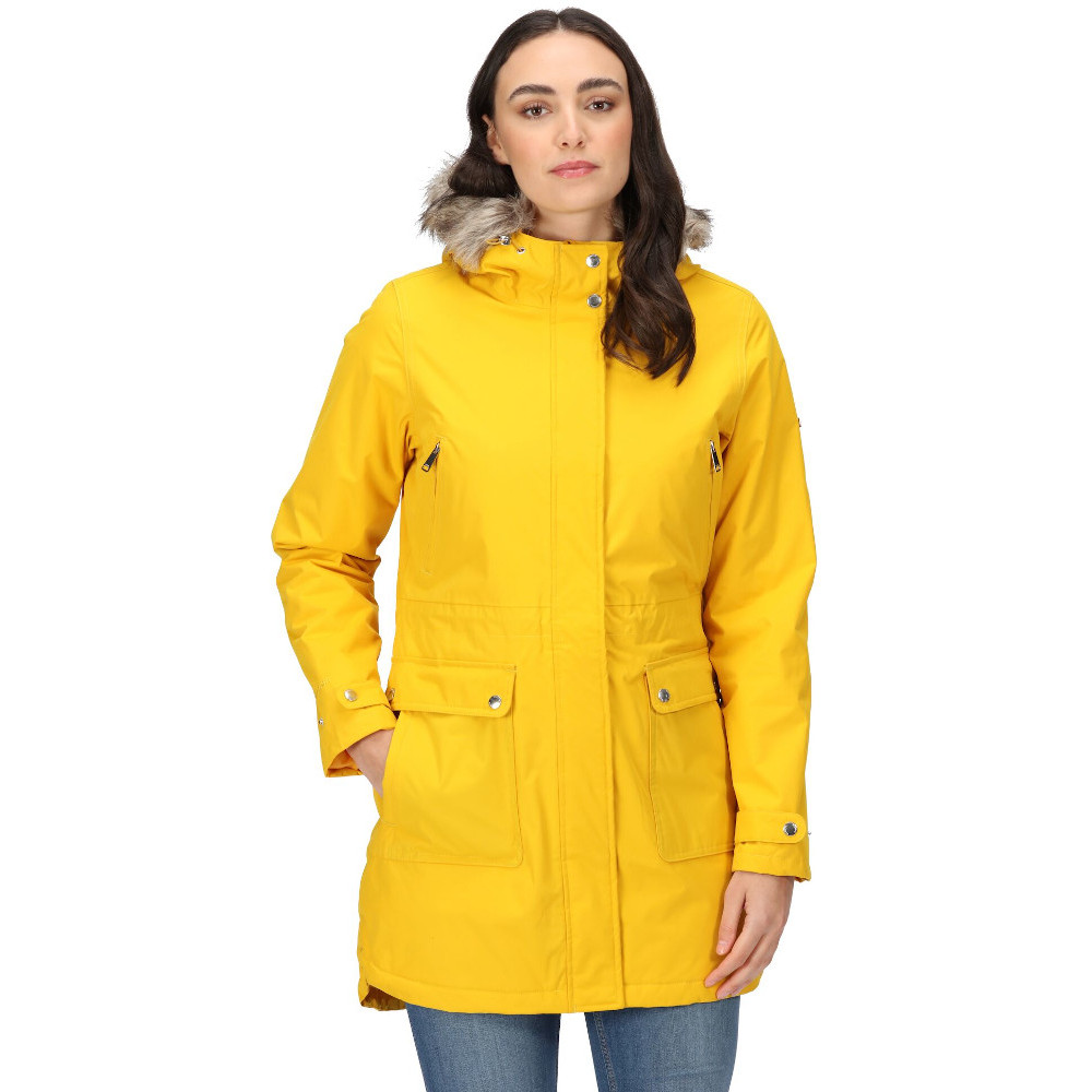 Regatta Womens Sabinka Waterproof Insulated Parka Coat - Yellow - Size 8 UK