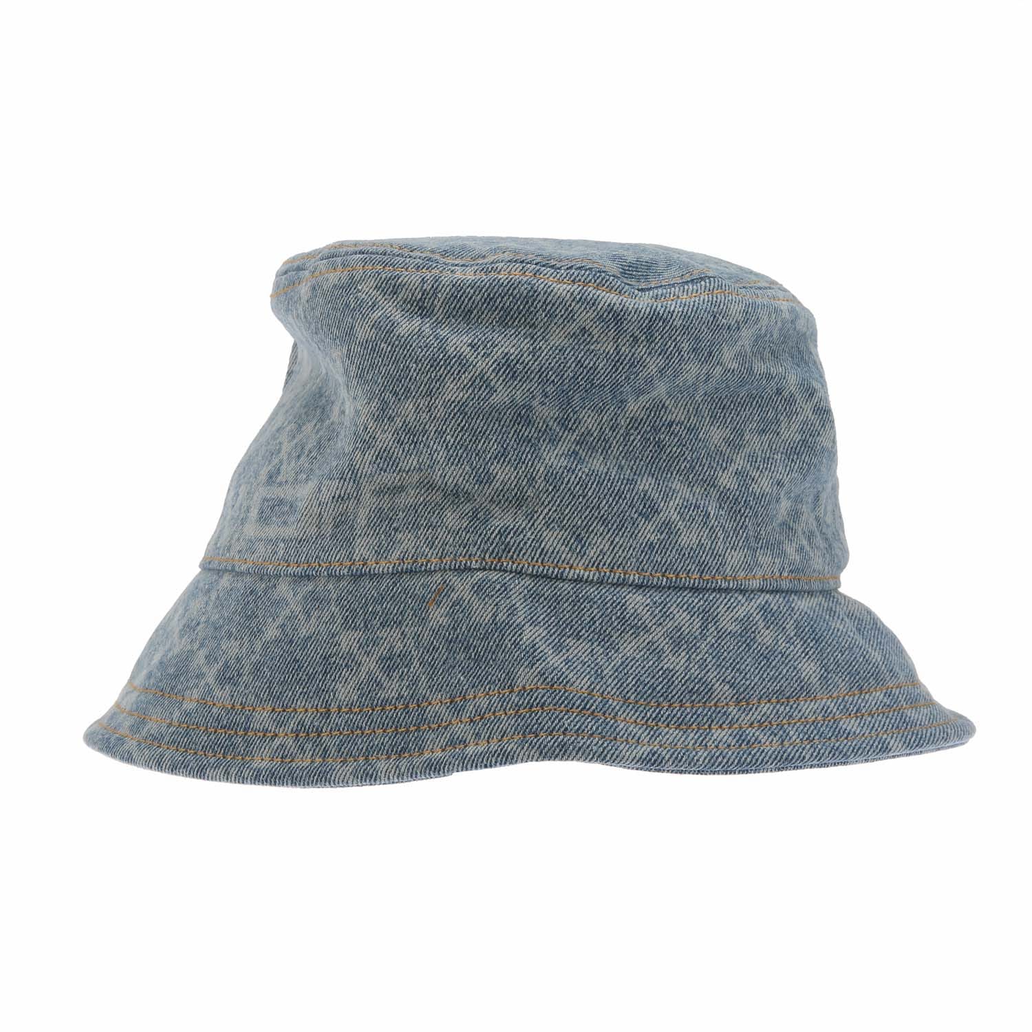 Off-White Womens Accessories Off White Monogram Denim Bucket Hat in Light Blue - One Size