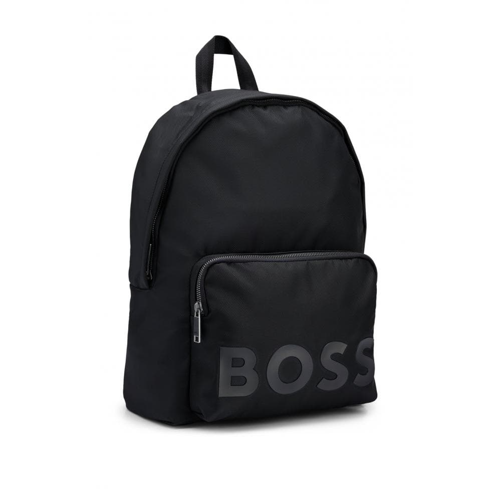 Boss Orange Catch 2.0 Mens Large Logo Zip-Up Backpack NOS - Black - One Size