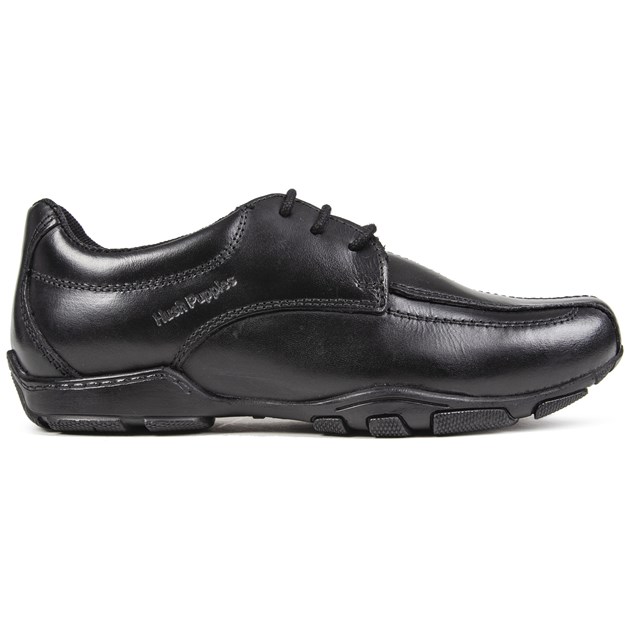 Hush Puppies Childrens Unisex Elijah Lace Shoes - Black Leather - Size UK 10 Kids