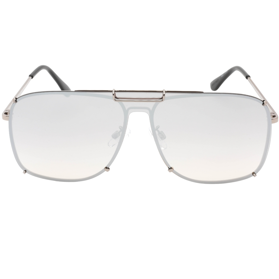 Guess Mens GF0240 14C Shiny Light Ruthenium Sunglasses - Silver Metal - One Size