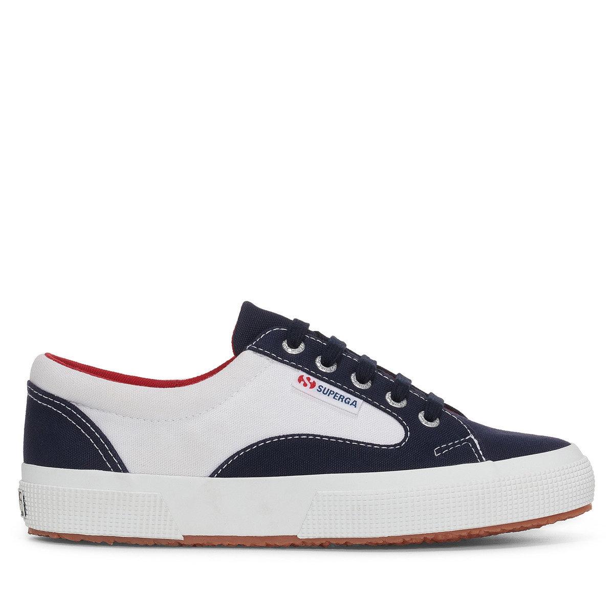 Superga Unisex Adult 2750 Blocks Trainers (White/Navy/Red) - Size UK 5