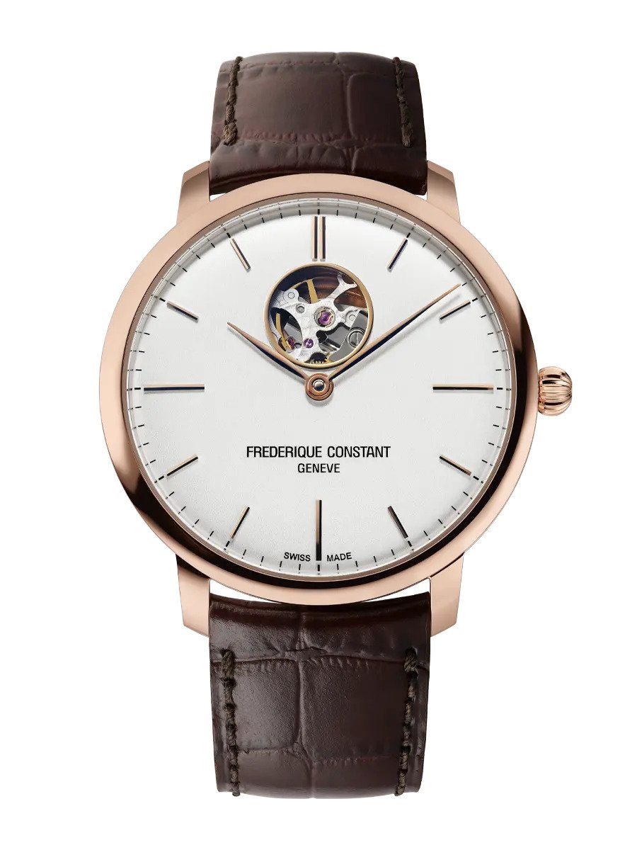 Frederique Constant Frédérique Slimline Heart Beat Mens Brown Watch FC-312V4S4 Leather (archived) - One Size