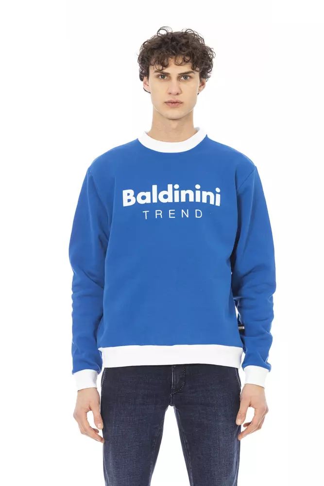 Baldinini Trend Mens Logo Sweatshirt - Blue Cotton - Size Small