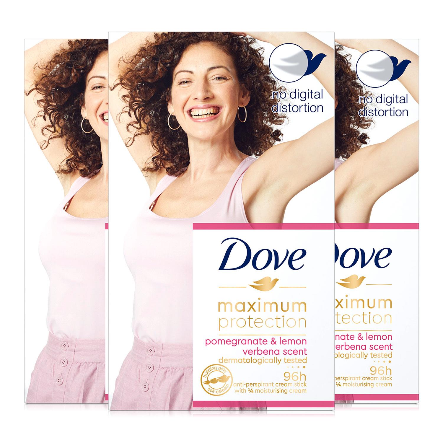 Dove Maximum Protection Pomegranate & Lemon Antiperspirant Cream Stick 45ml,3pk - One Size