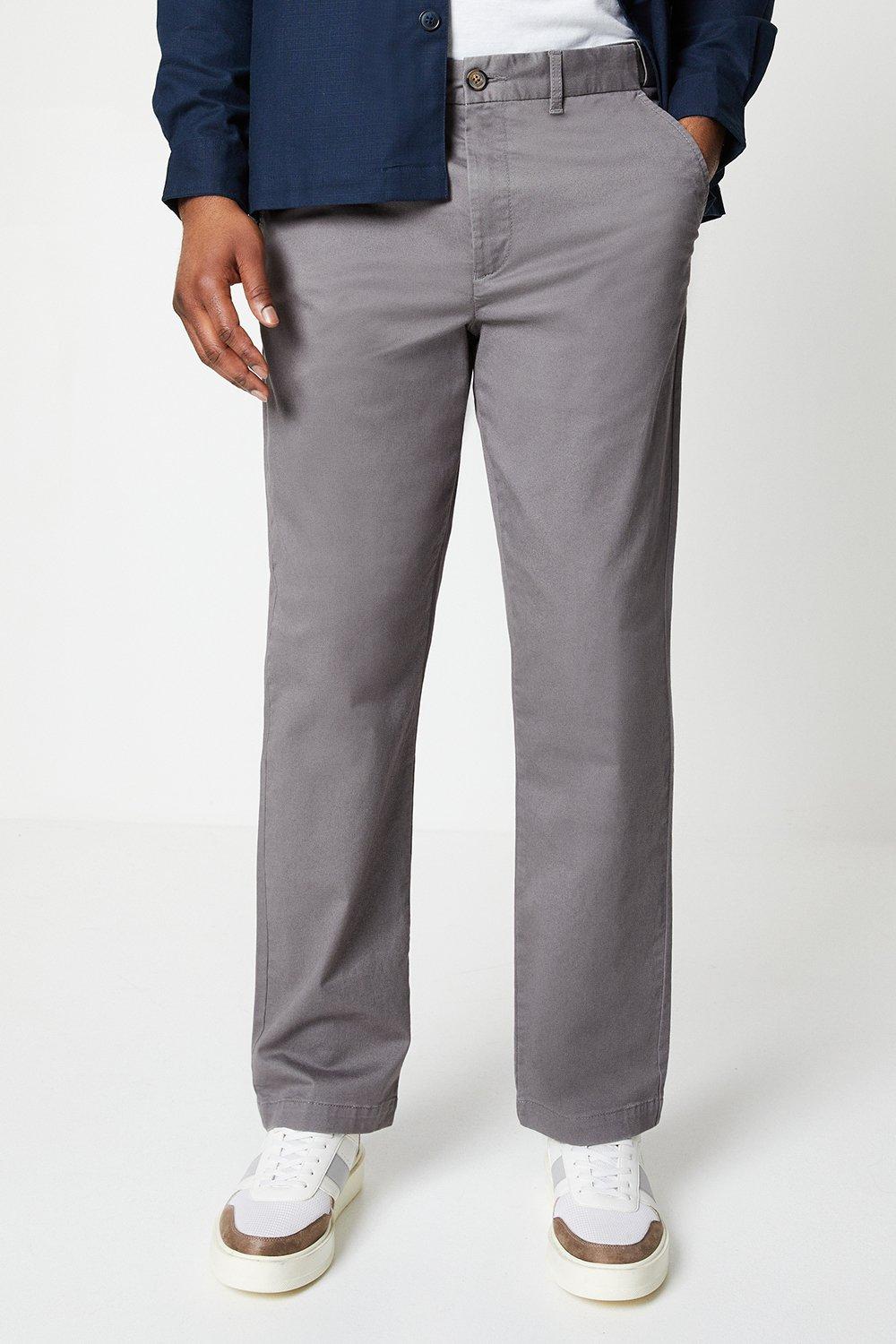 Maine Mens Premium Chino Trouser - Grey Cotton - Size 38 Regular