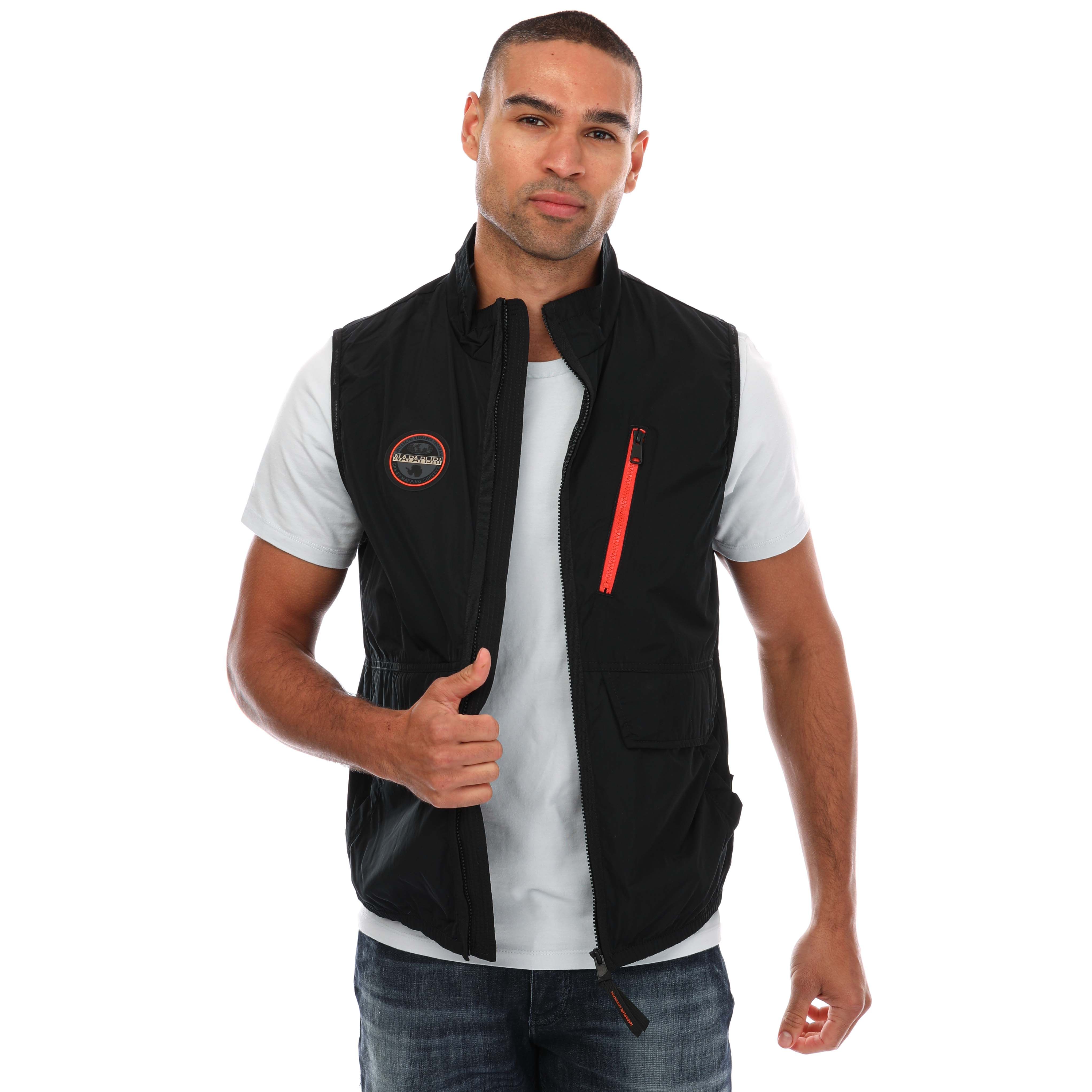 Napapijri Mens Rionapo Gilet in Black - Size Medium