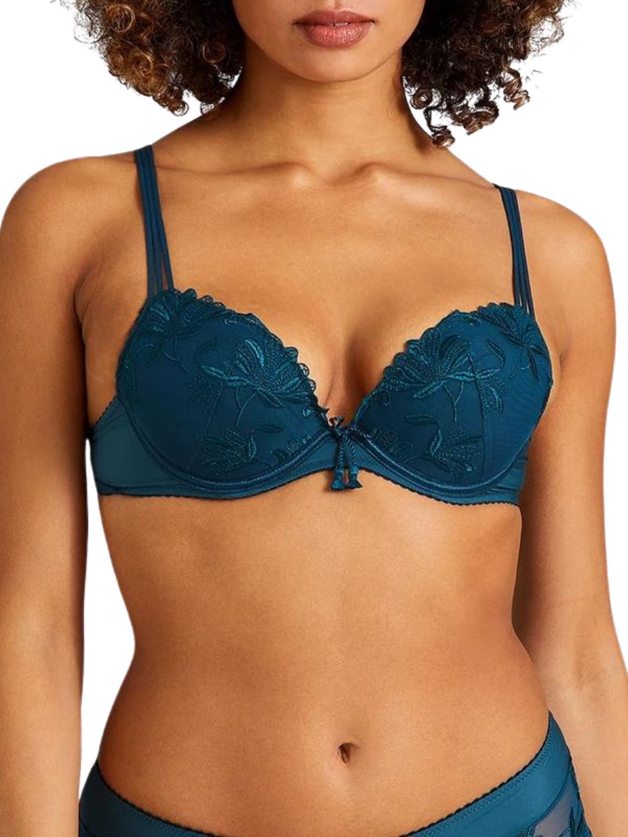 Aubade Womens Lovessence Plunge Push Up Bra - Green Polyamide - Size 34D