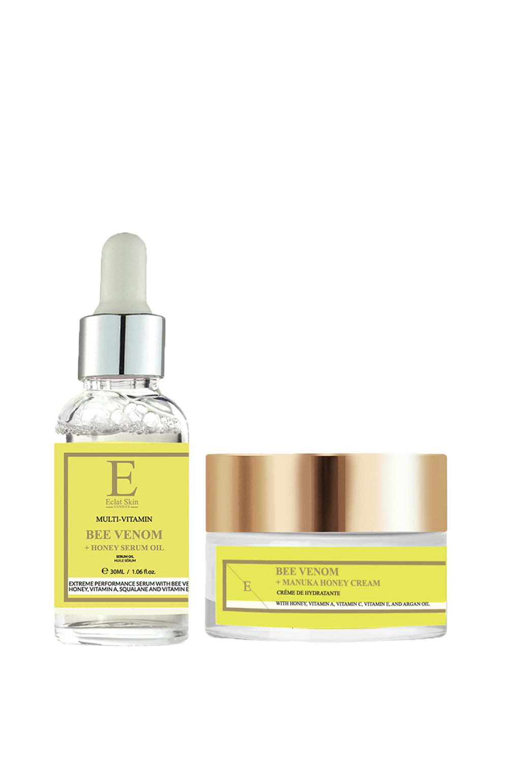 Eclat Skin London Unisex Bee Venom + Manuka Honey Cream 50ml + Bee + Serum Oil 30ml - One Size