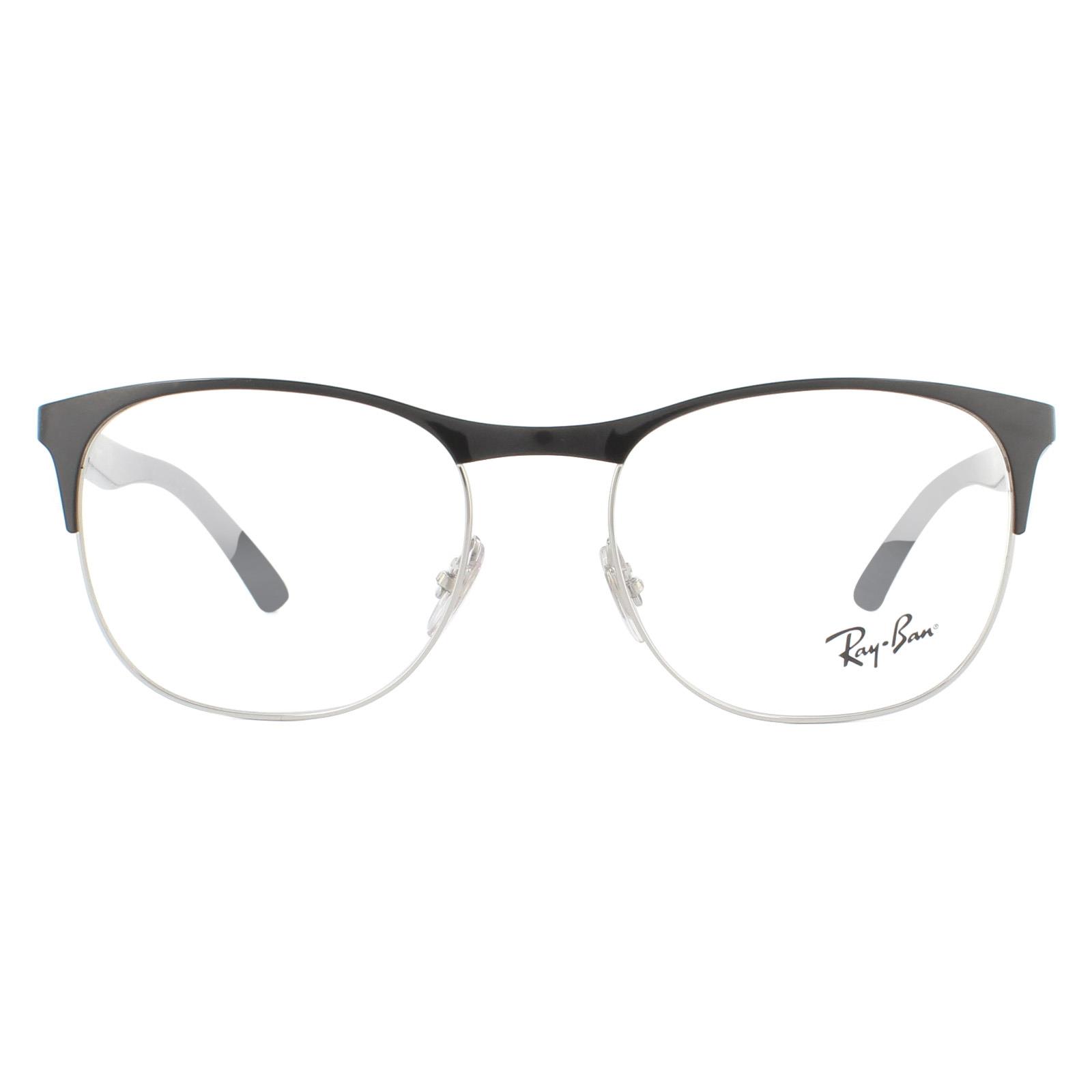 Ray-Ban Square Black Silver Mens Glasses Frames Metal - One Size