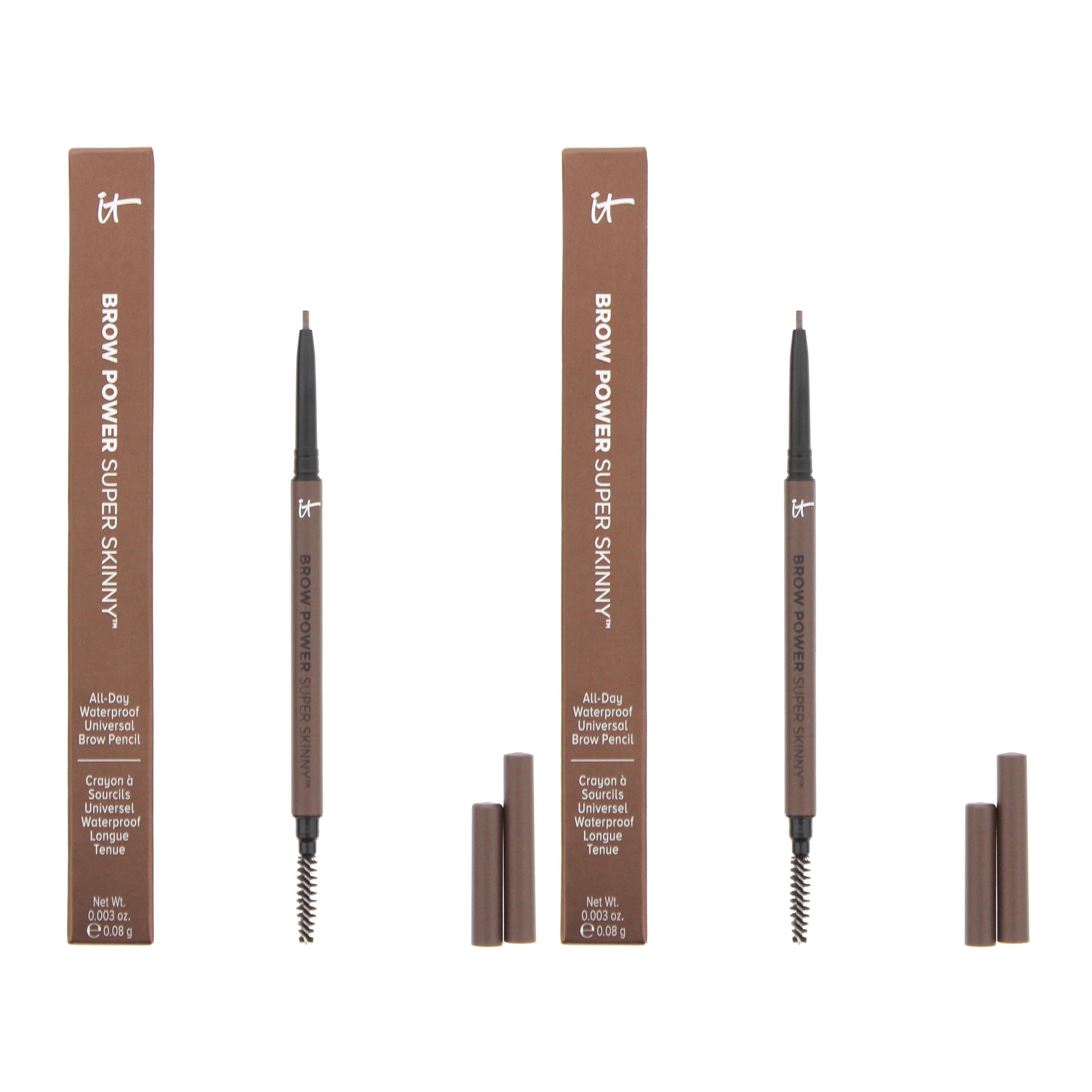 It Cosmetics Womens Brow Power Super Skinny Eyebrow Pencil Universal Medium Brown x 2 - One Size