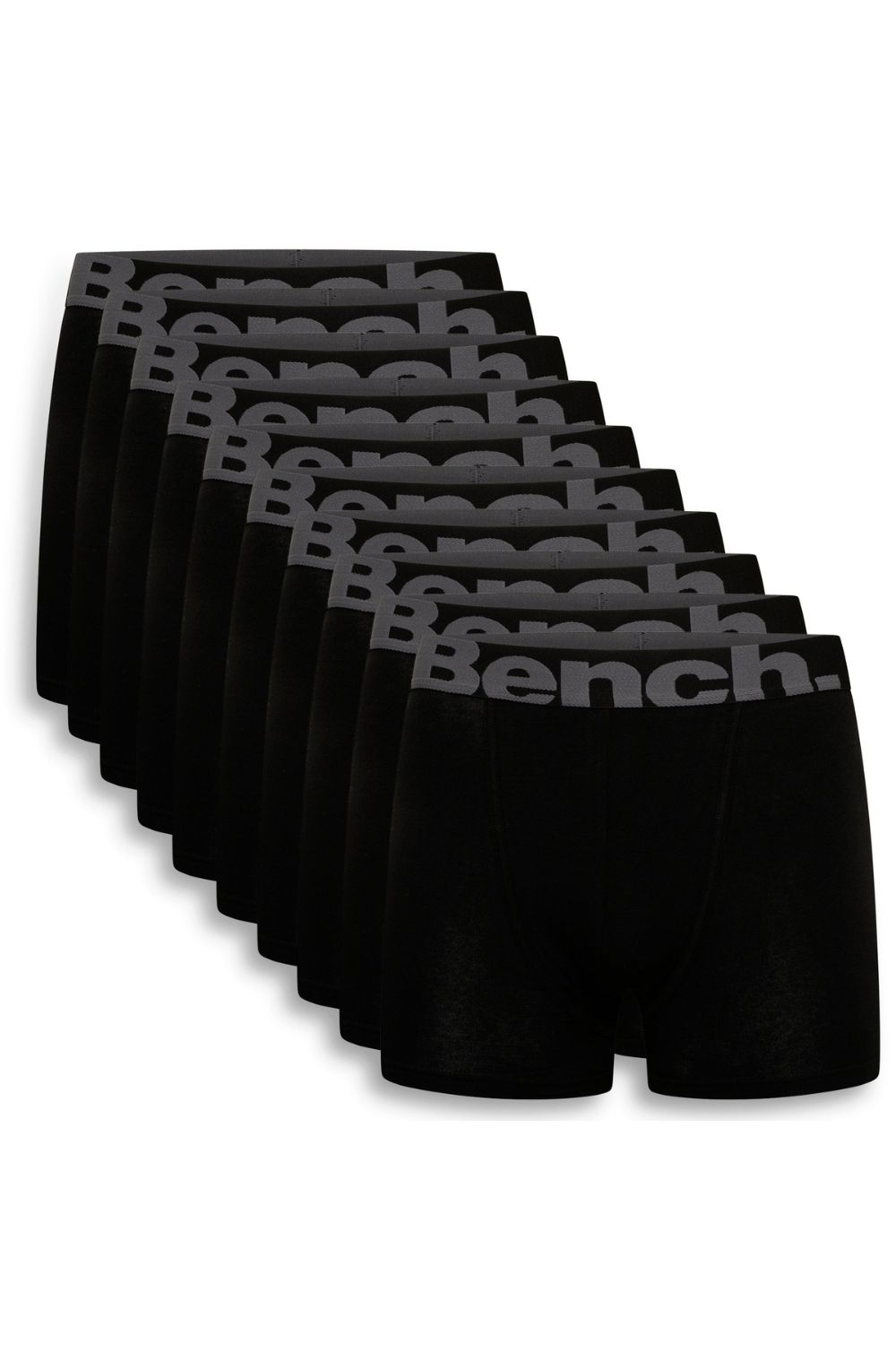 Bench Mens 10 Pack 'Putt' Cotton Rich Boxers - Black - Size Small