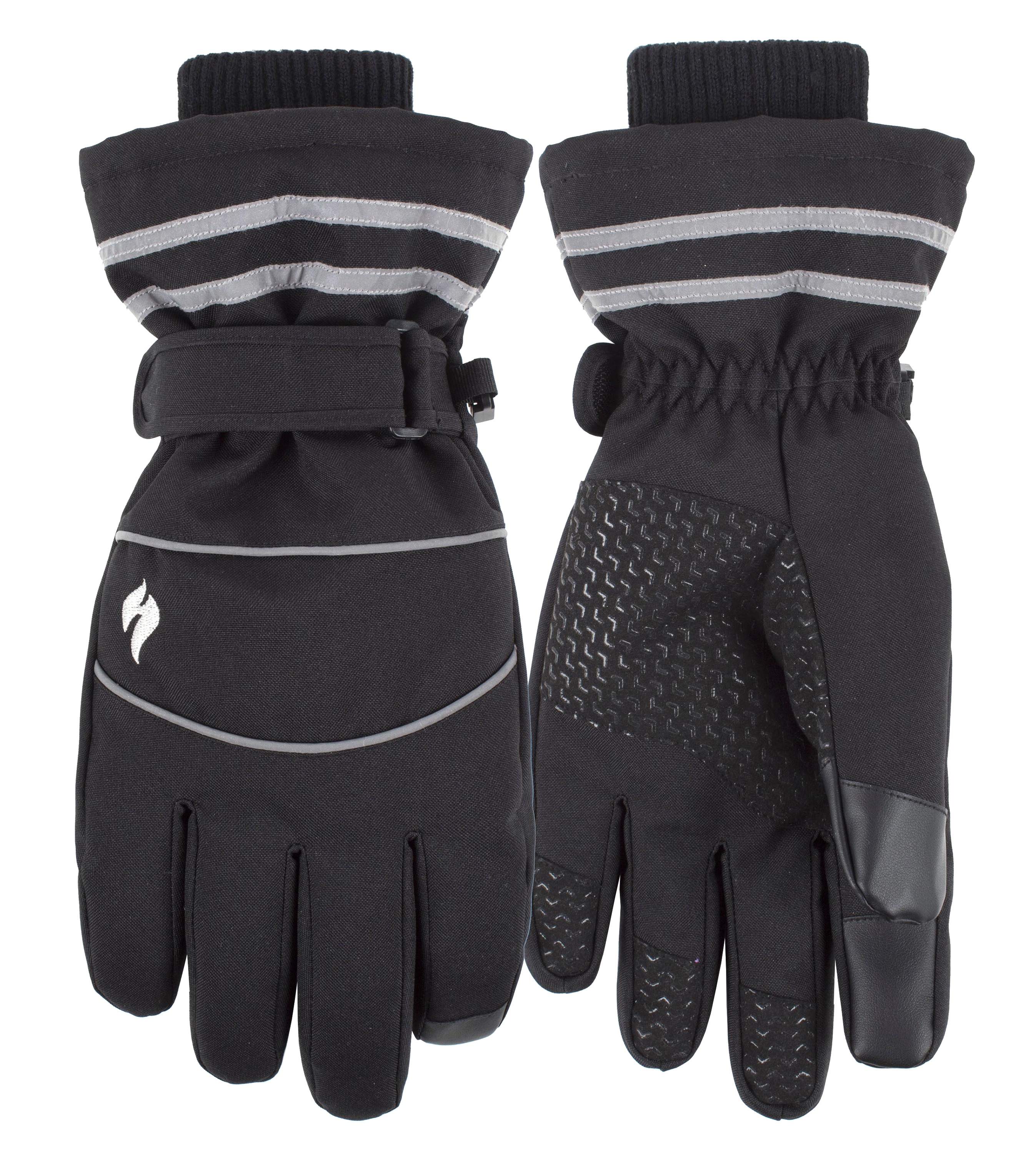 Heat Holders Mens Workforce Touchscreen Gloves with Elasticated Cuffs - Black - Size Medium