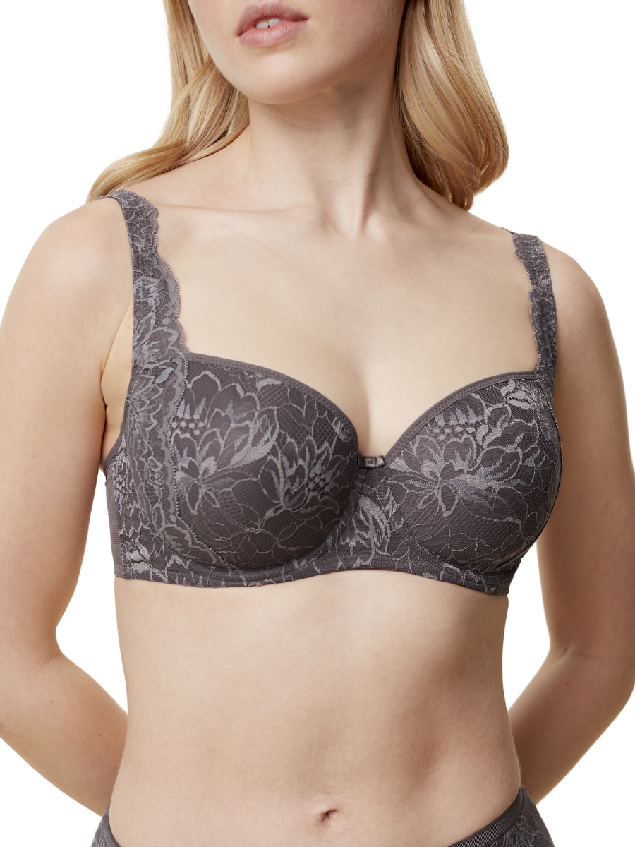 Triumph Womens Amourette Charm Padded Balcony Bra - Grey Polyamide - Size 36D