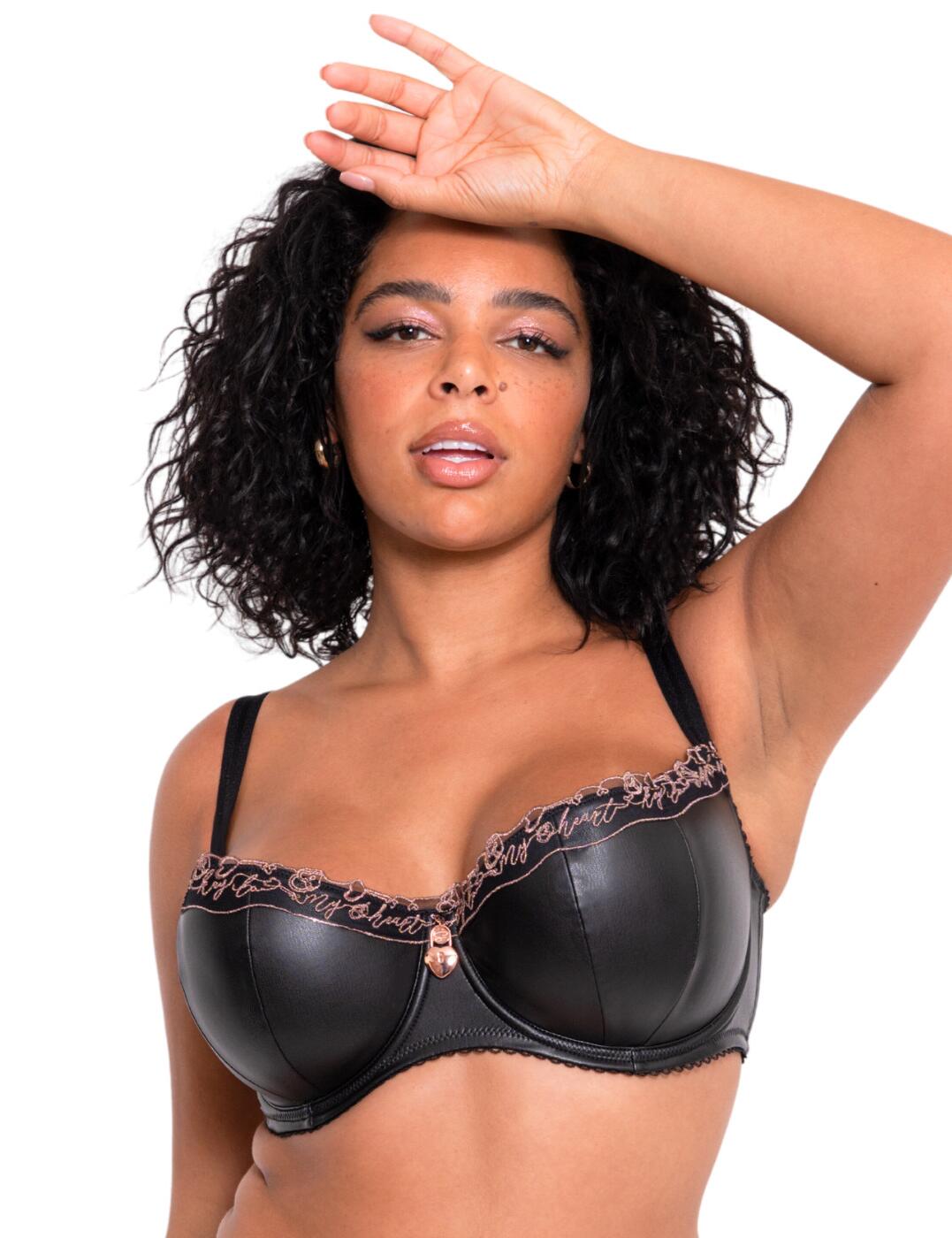 Scantilly by Curvy Kate Womens Key To My Heart Padded Half Cup Bra - Black Polyamide - Size 36F