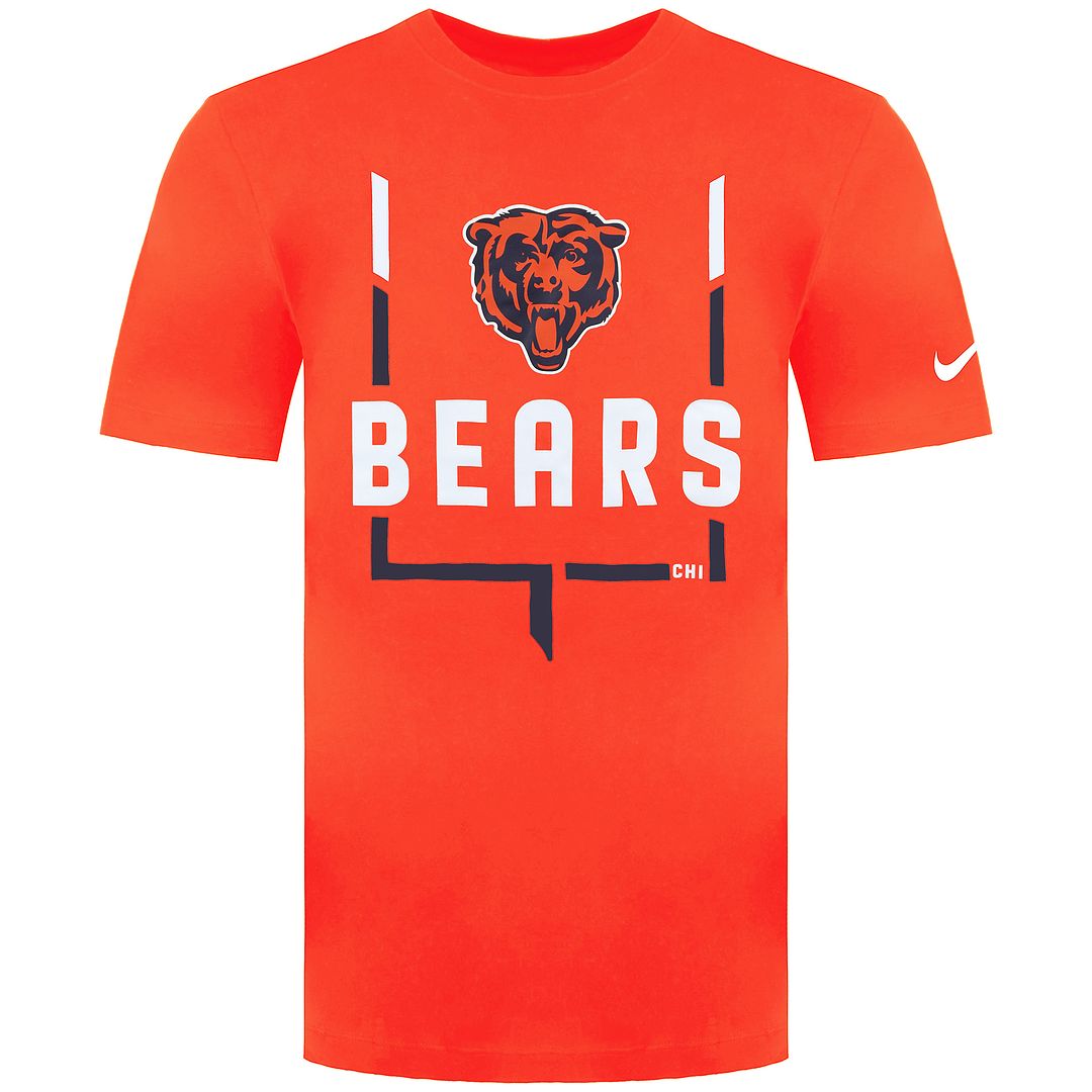 Nike NFL Chicago Bears Legend Goal Post Mens T-Shirt - Orange - Size Large