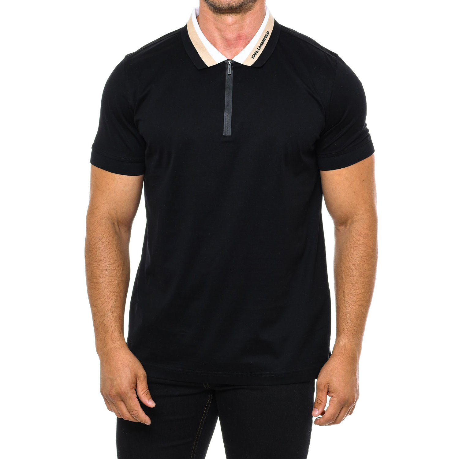 Karl Lagerfeld Mens Short sleeve polo 745400 men - Black - Size Small