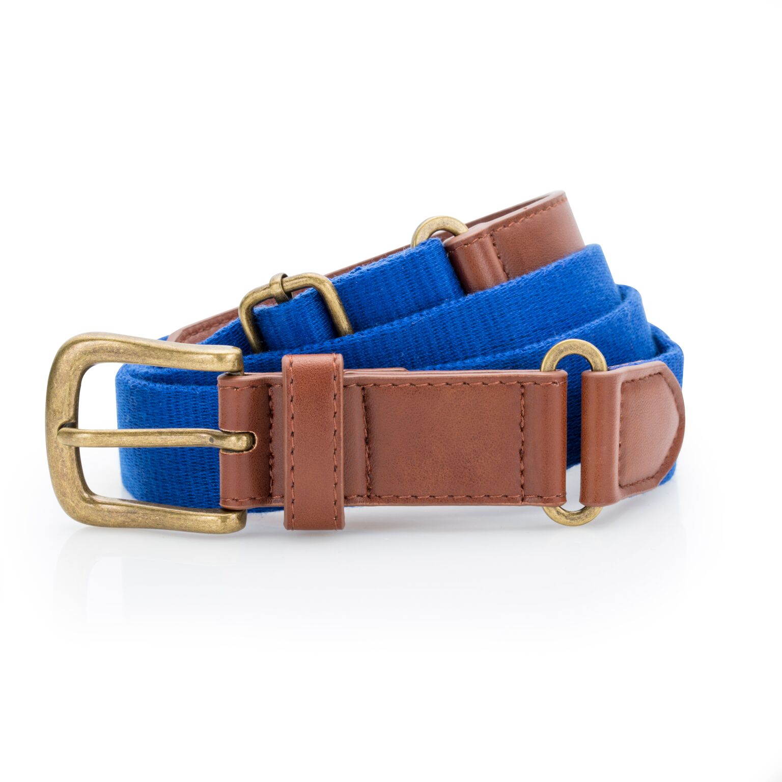 Asquith & Fox Mens Faux Leather And Canvas Belt (Royal) - Blue - One Size