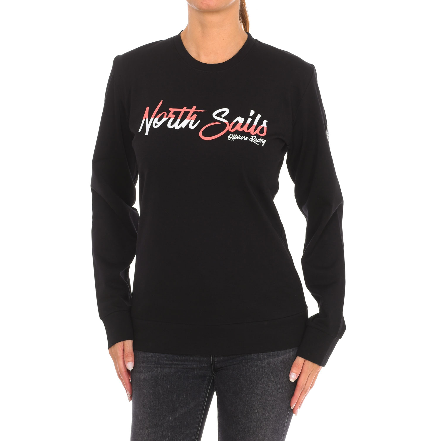 North Sails Womens Long-sleeved crew-neck sweatshirt 9024250 women - Black - Size X-Large