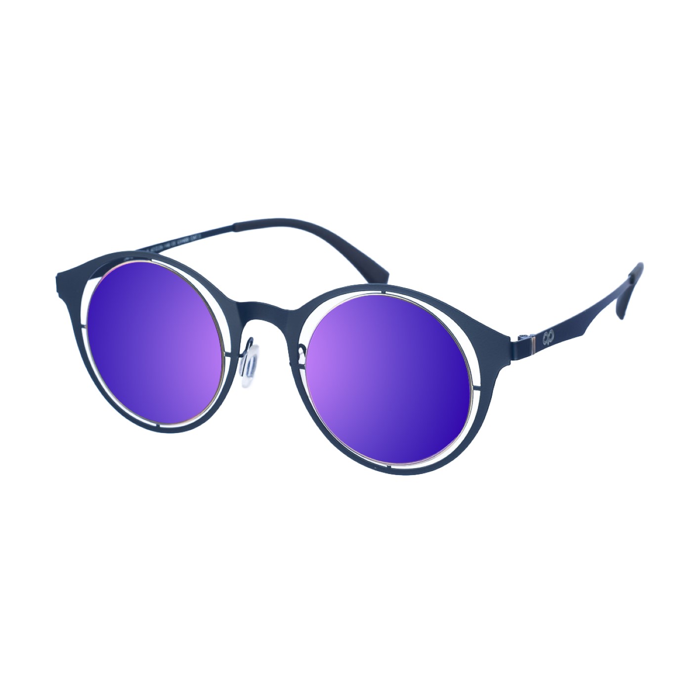 Kypers JAPO WoMens round shape metal sunglasses - Blue/Navy - One Size