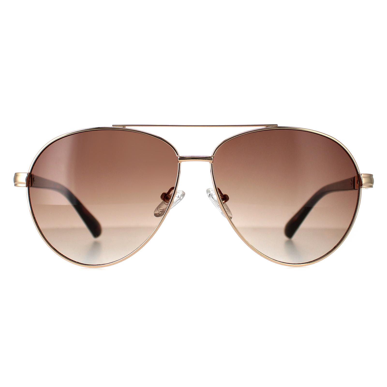 Guess Aviator Mens Gold Brown Gradient GF0221 Metal - One Size