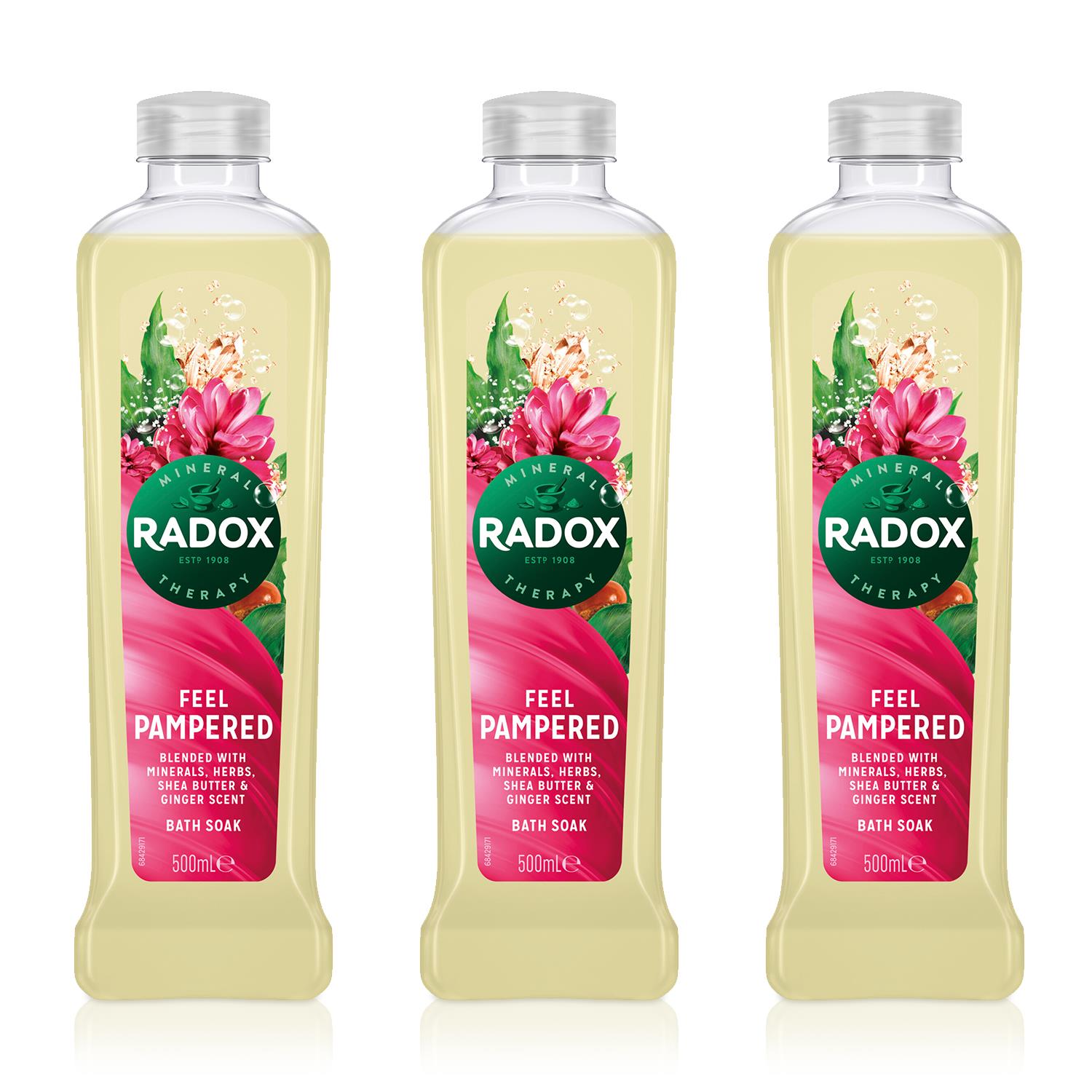 Radox Unisex 100% Nature Inspired Fragrances Bath Soak, Feel Pampered, 3 Pack, 500ml - Apple - One Size