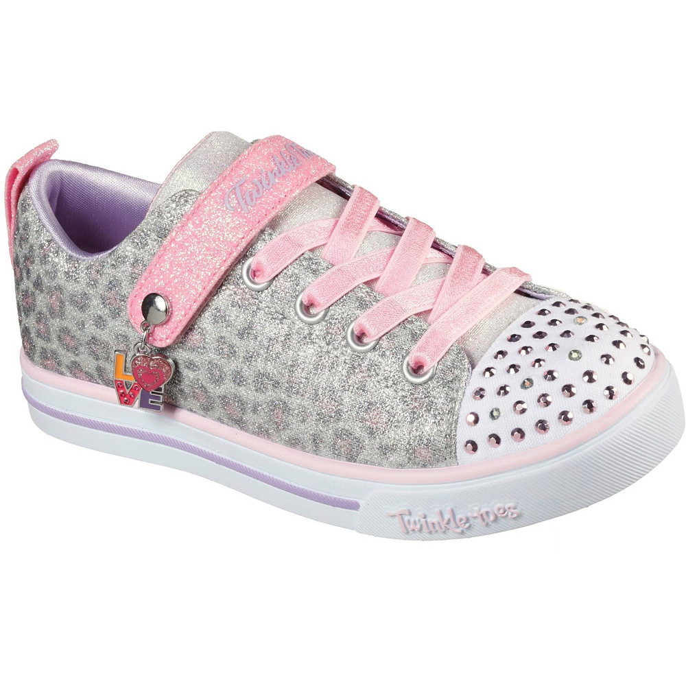 Skechers Girls Twinkle Toes: Sparkle Lite Junior - Grey - Size UK 12 Kids