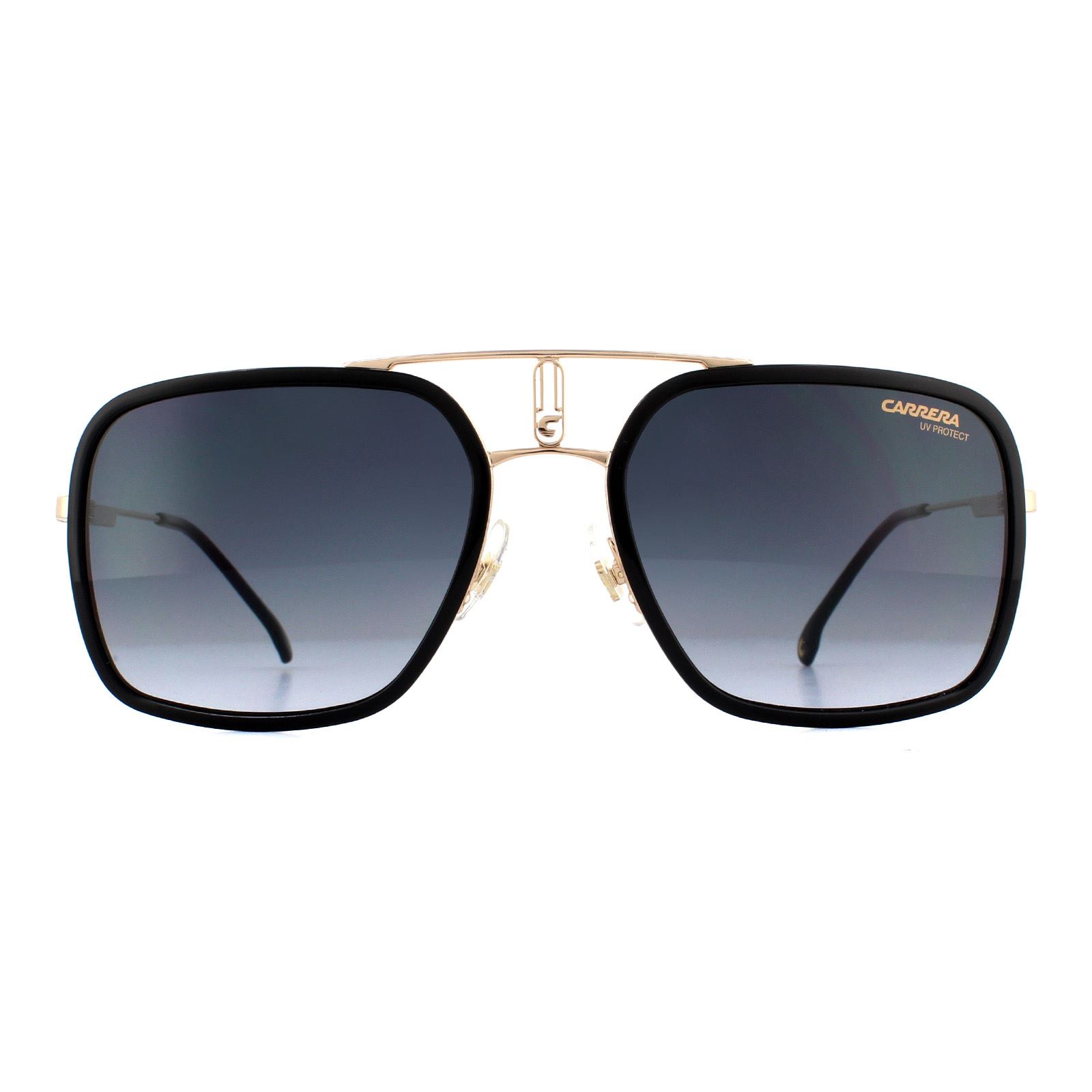 Carrera Aviator Mens Gold Black Dark Grey Gradient Sunglasses Metal - Size 59x20x145mm