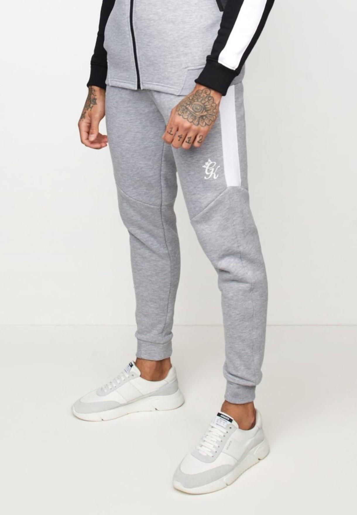 Gym King Mens Fleece Joggers Black/Grey - Size X-Small