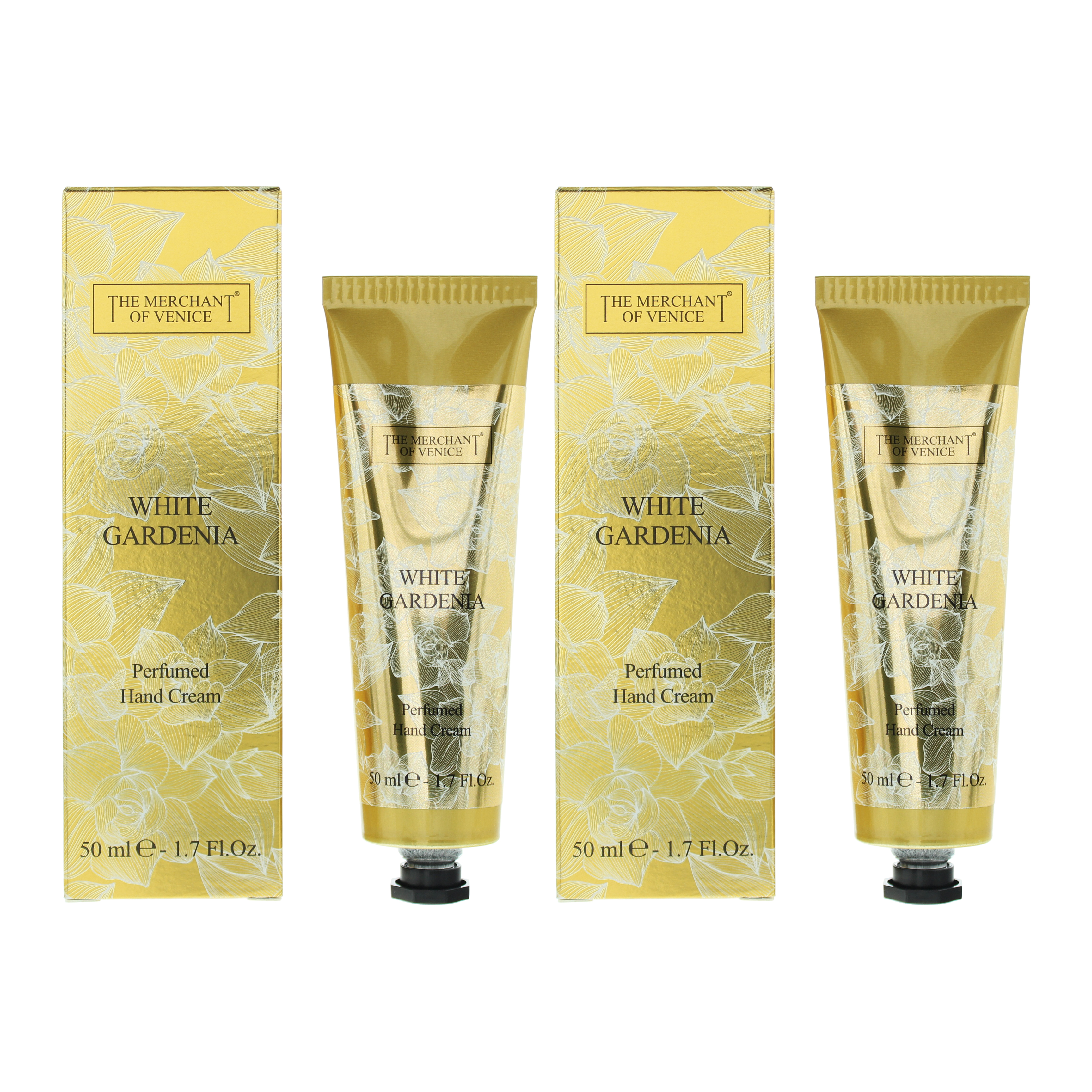 The Merchant of Venice Womens White Gardenia Perfumed Hand Cream 50ml x 2 - One Size