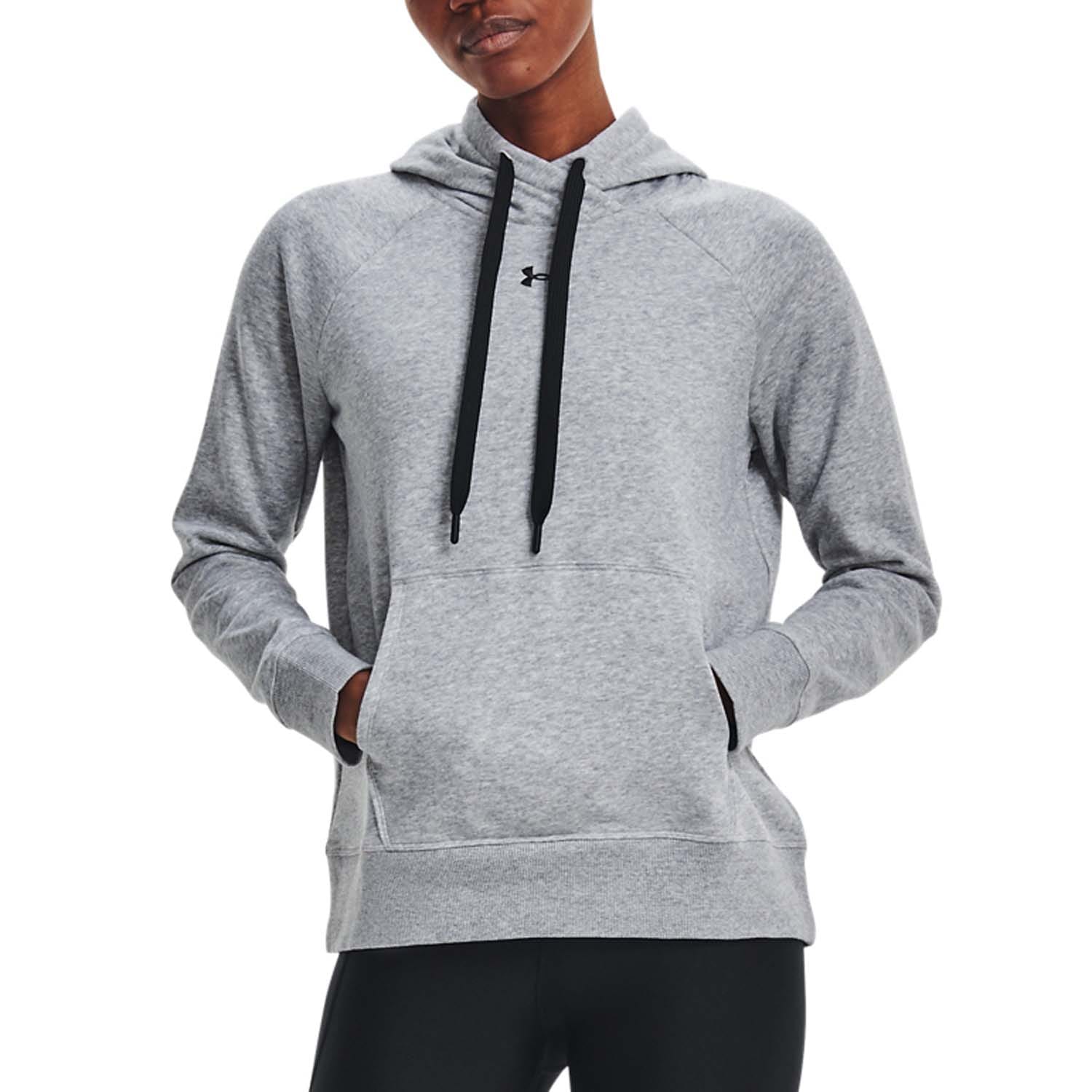 Under Armour Womenss Rival Fleece HB Hoodie in Grey material_cotton - Size UK 0-2 (Womens)