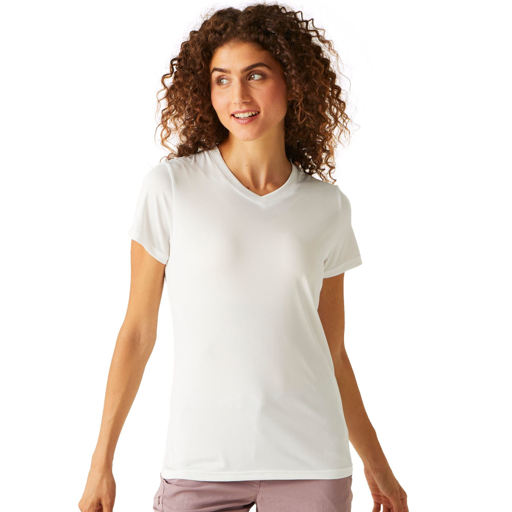 Regatta Womens Fingal Short Sleeve V Neck T Shirt - White - Size 14 UK