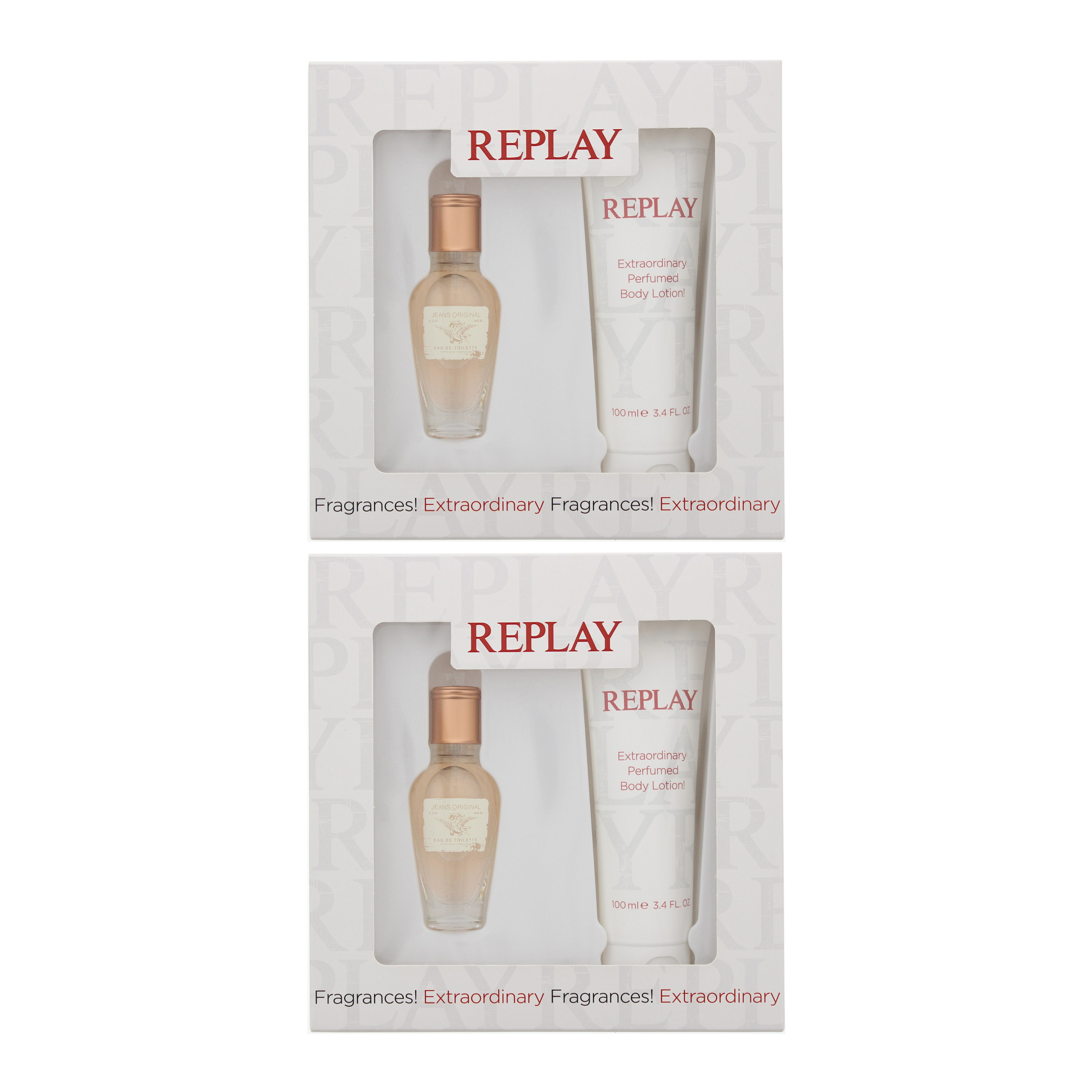 Replay Womens Jeans Original! For Her Eau de Toilette 20ml & Body Lotion 100ml x 2 - One Size