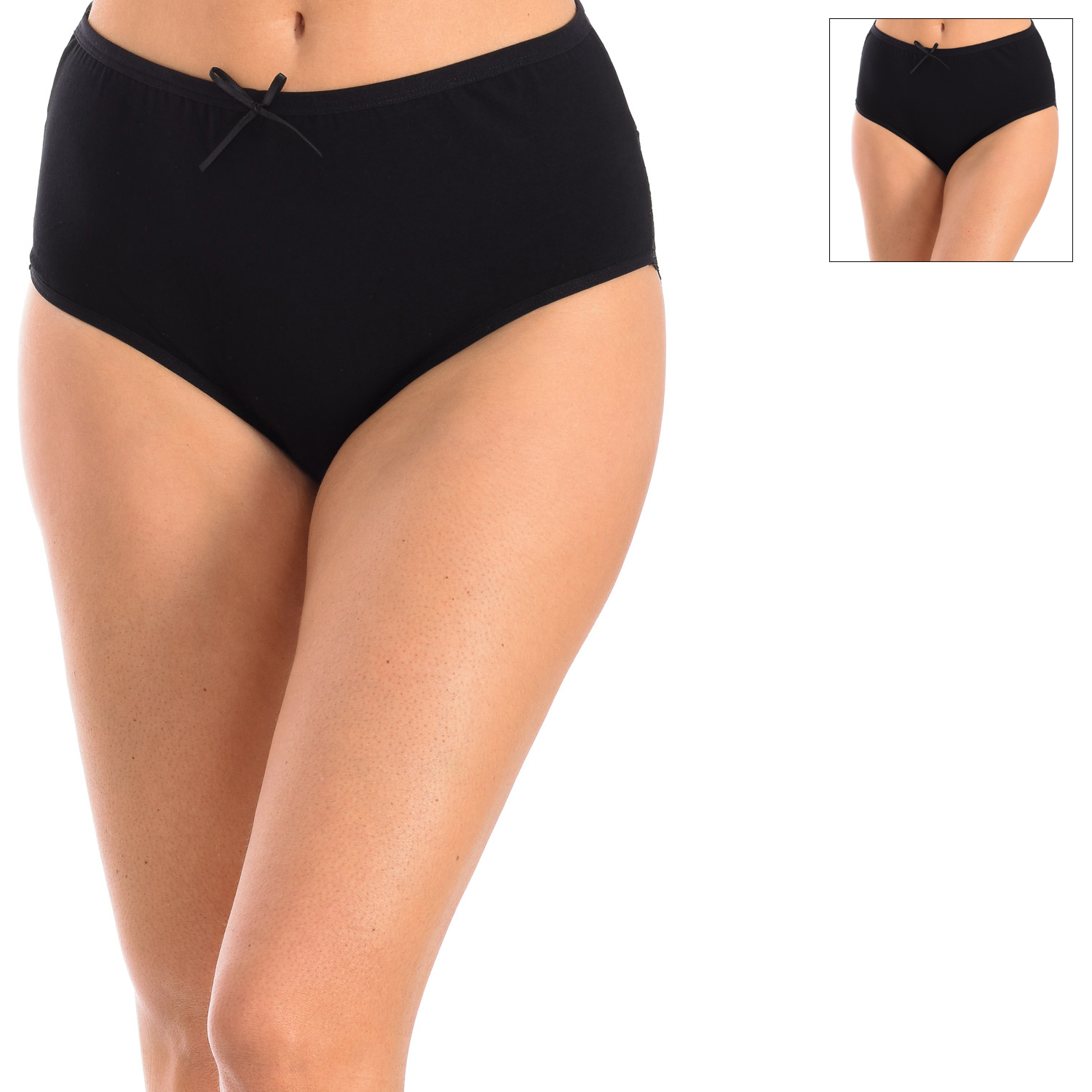 Kisses&Love Womens Pack-2 Microfiber Briefs Q-EN204 - Black - Size 3XL