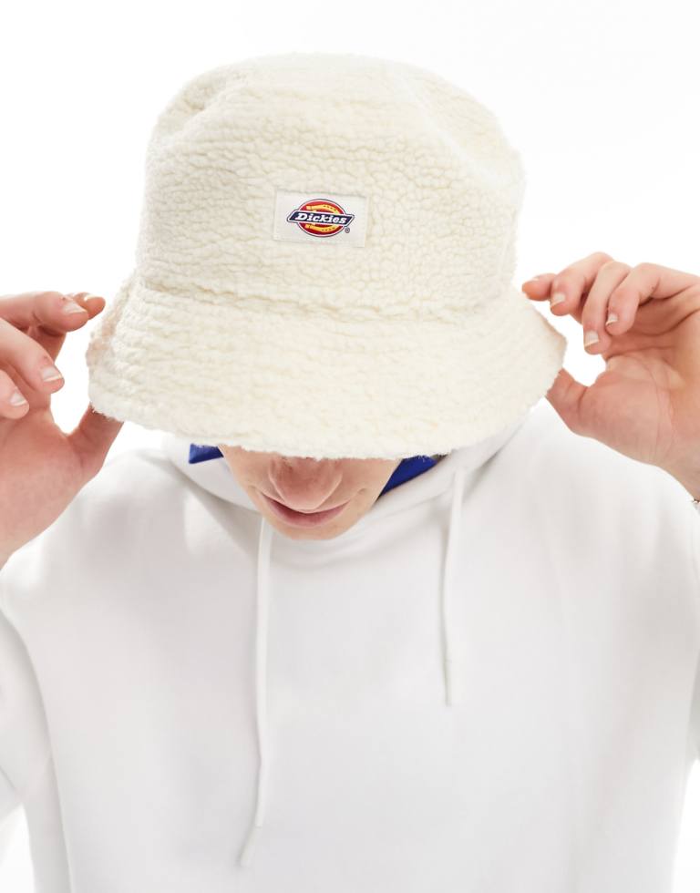 Dickies Mens red chute borg bucket hat in beige-Neutral - Size Small/Medium